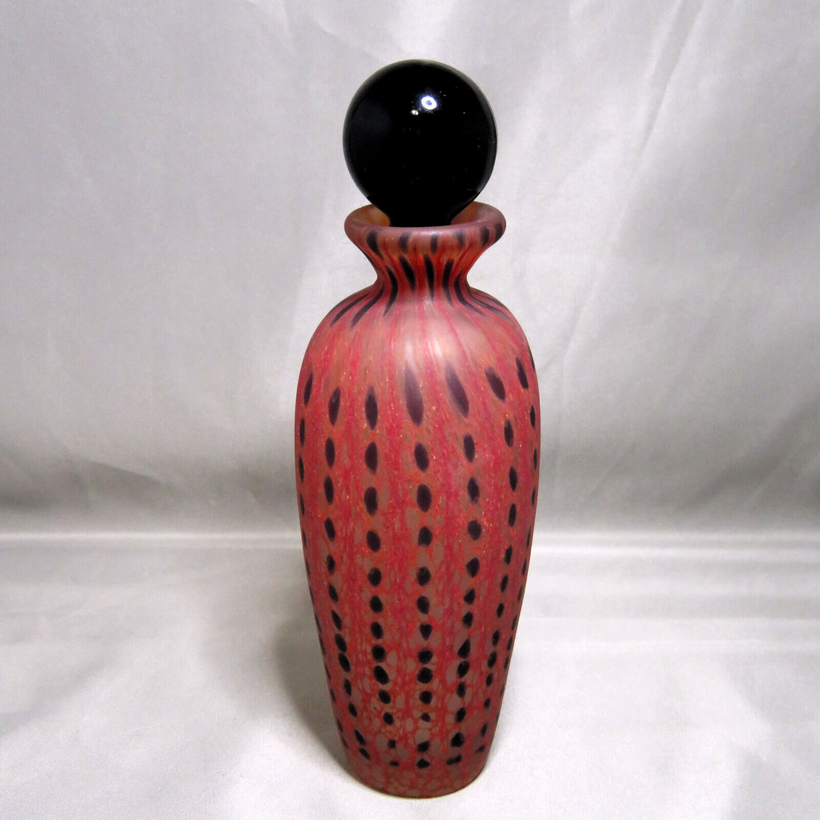 UNIQUE Vintage Art Deco Glass Perfume Bottle Stone Ground Bottom Stopper RARE