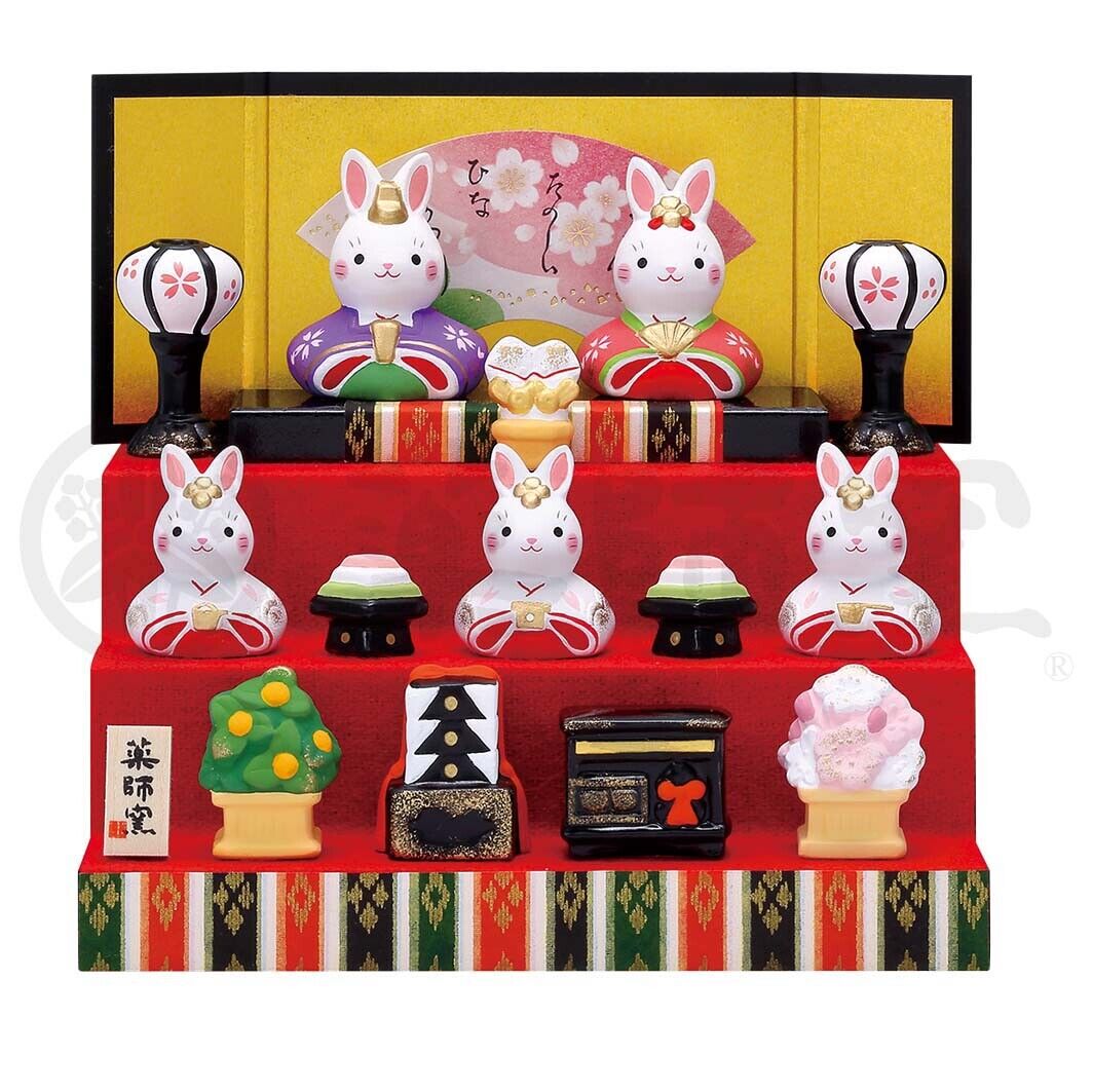 Japanese Hina Dolls Rabbit Bunny Ceramic Figure Set Hinamatsuri Kimono A set