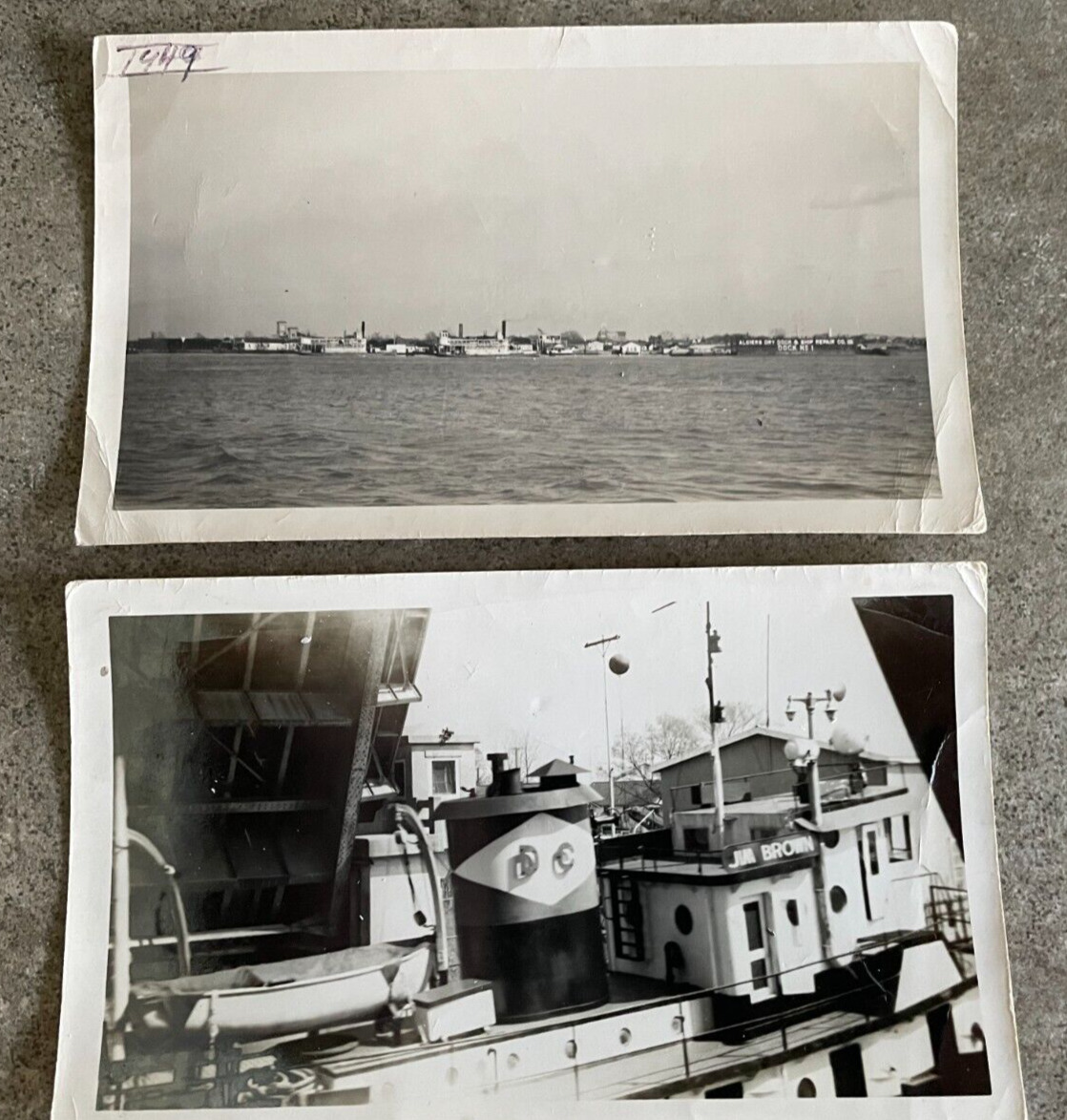 Vintage Real Photo 1949 Boats Down the Mississippi River New Orleans Louisiana