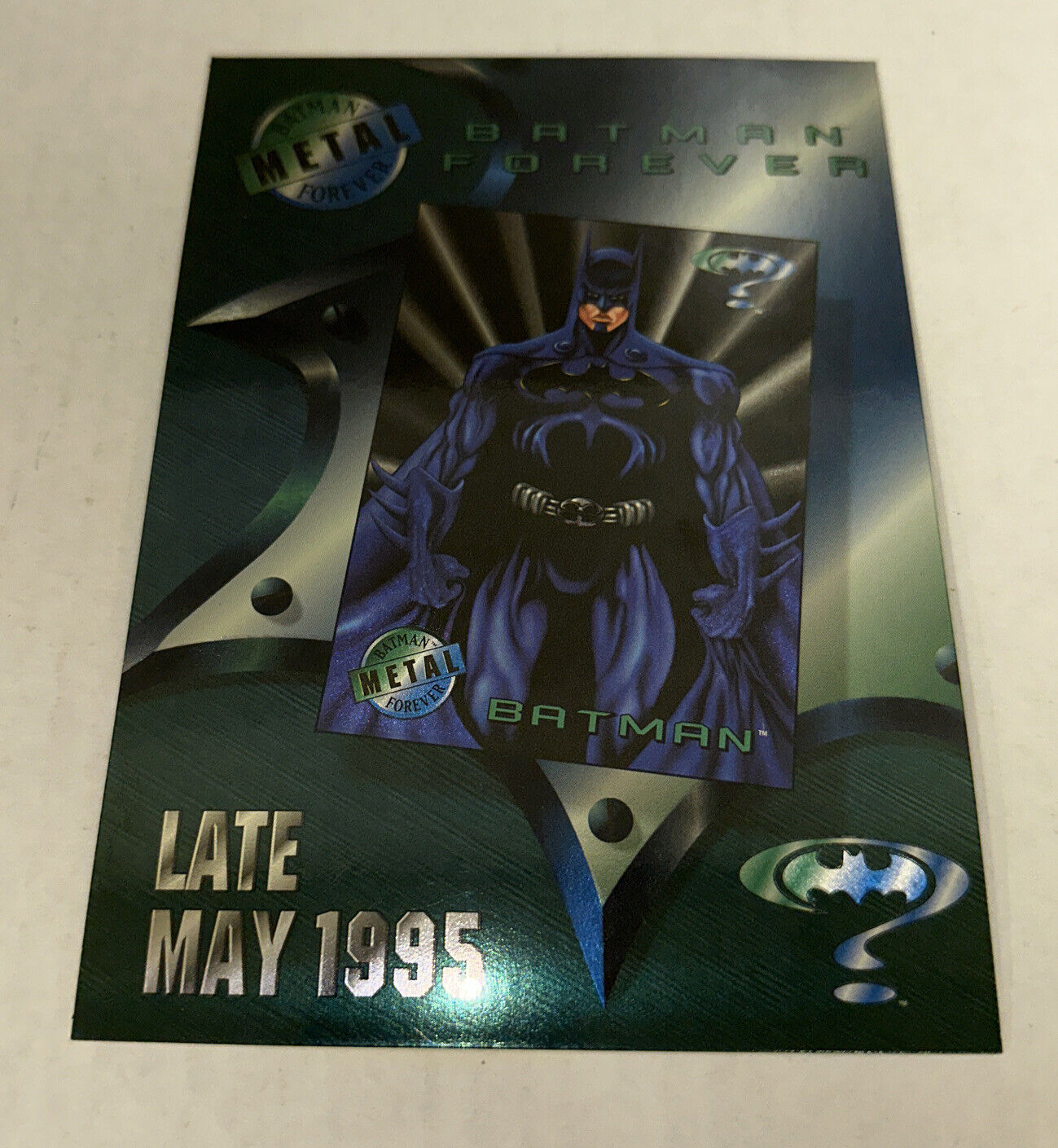 Batman Forever Fleer Metal Jumbo Promo Marvel Artwork Card May 1995 DC Comics
