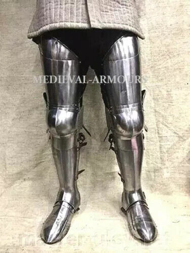 Medieval Steel Full Leg Armour Knight Costume Larp Reenactment Halloween