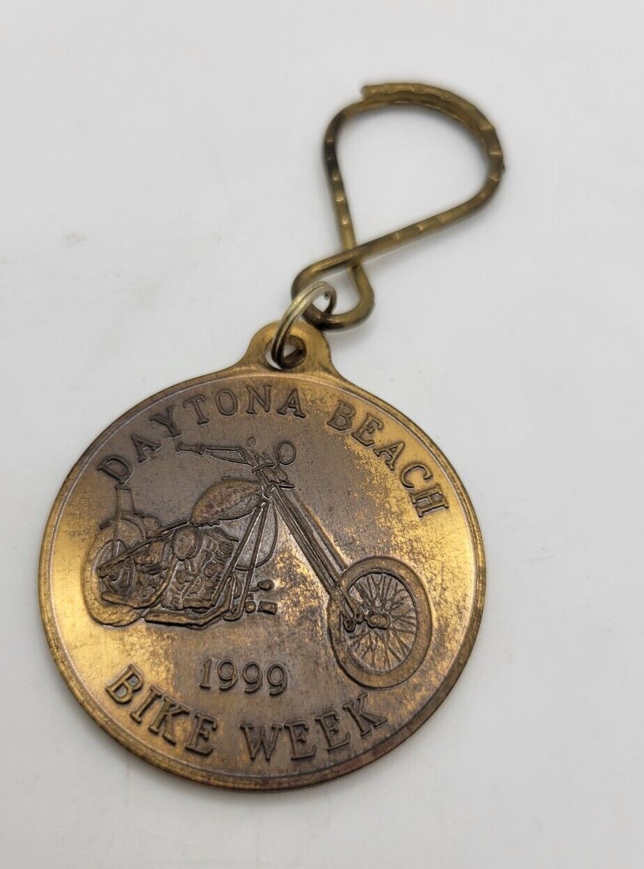 Vintage 1999 Daytona Bike Week Medallion Keychain