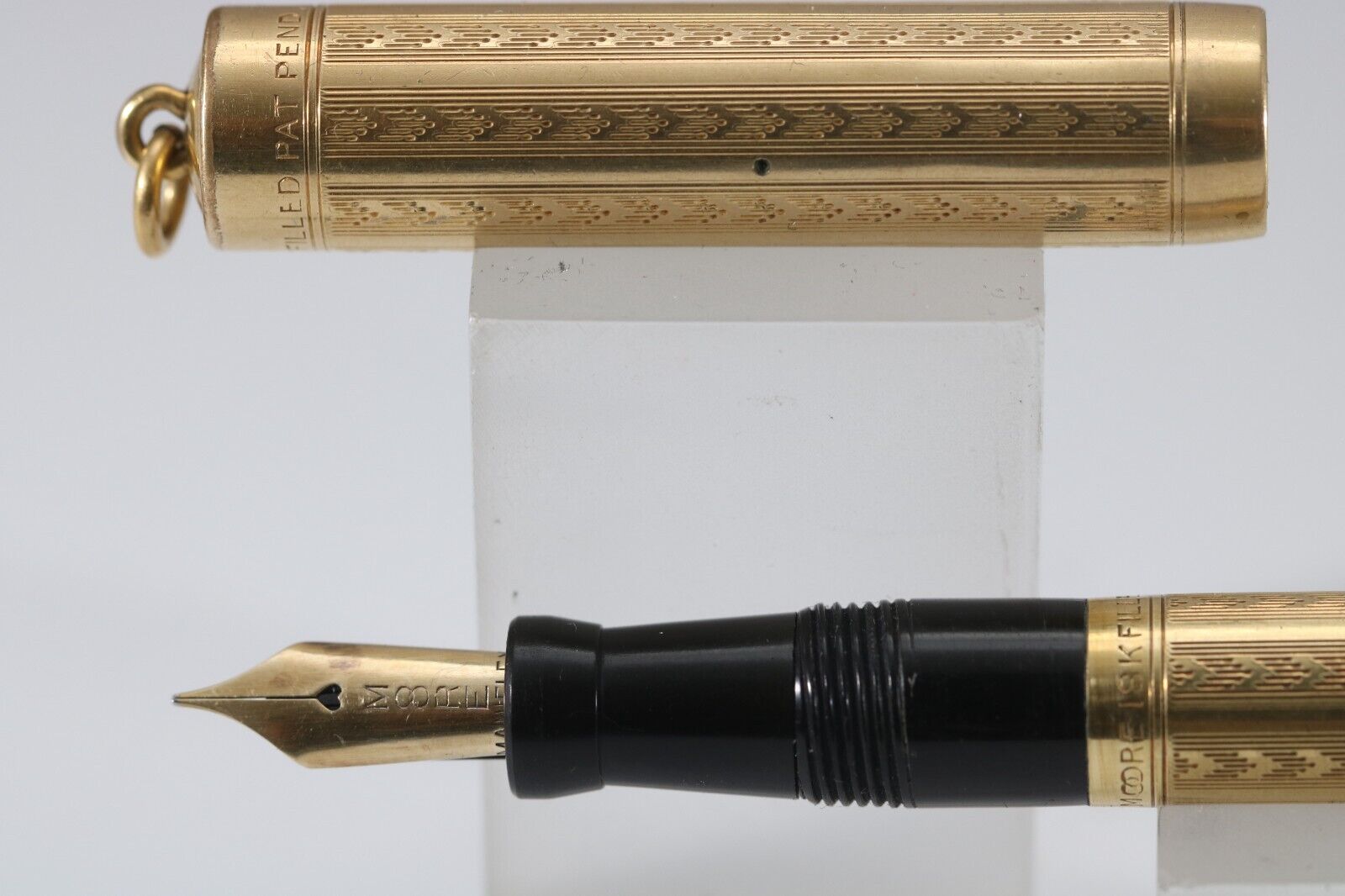 Vintage (c1920-30) Moore Ribbon 18k Gold Filled Maniflex Fountain Pen