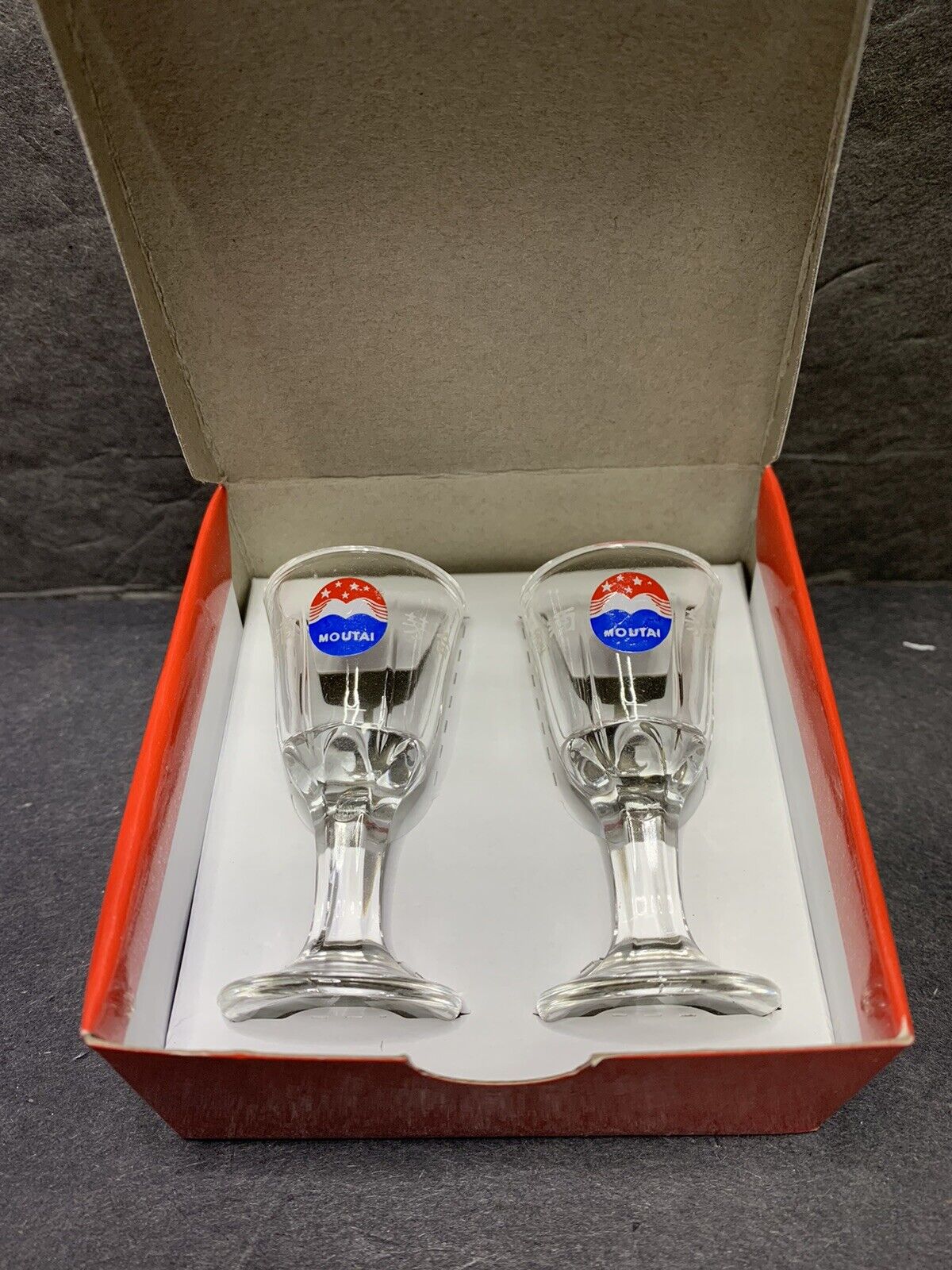 Authentic Kweichow Moutai Liquor Shot Glasses (2) in Gift Box