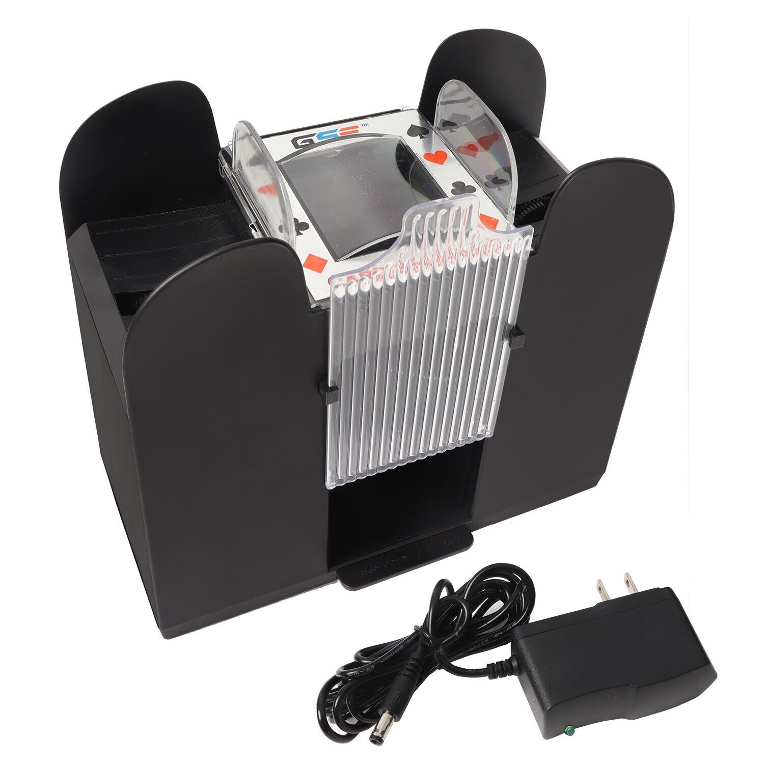 6-Deck Casino Automatic Card Shuffler AC/DC-Power&Battery-Operated for Blackjack