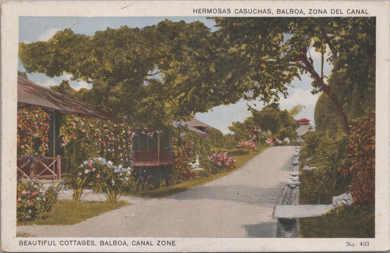 Postcard Beautiful Cottages Balboa Canal Zone Panama 