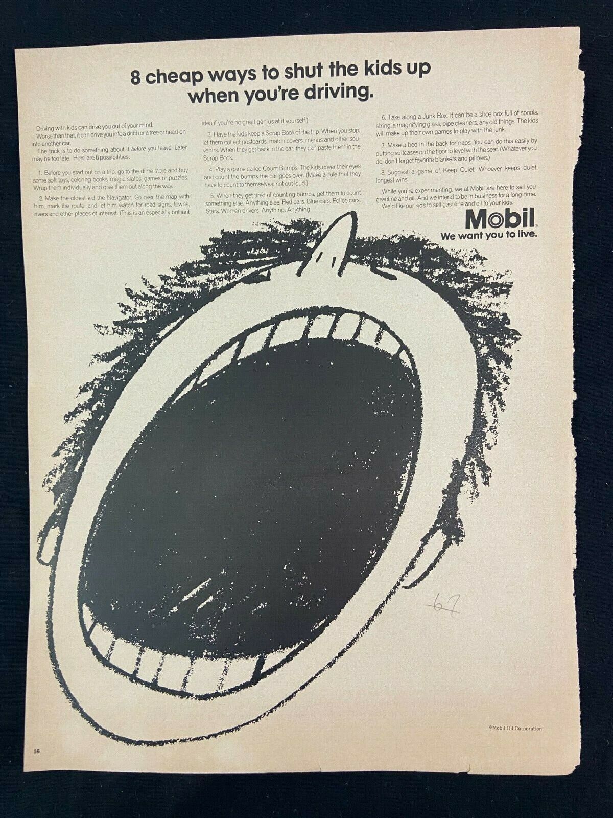 Mobil Oil Magazine Ad 10.75 x 13.75 Mony Mutual New York