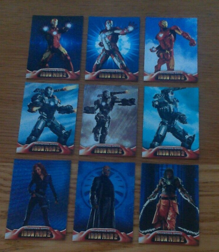 Marvel Iron Man 2 Armored Insert Trading Card Set #AC1 to AC9