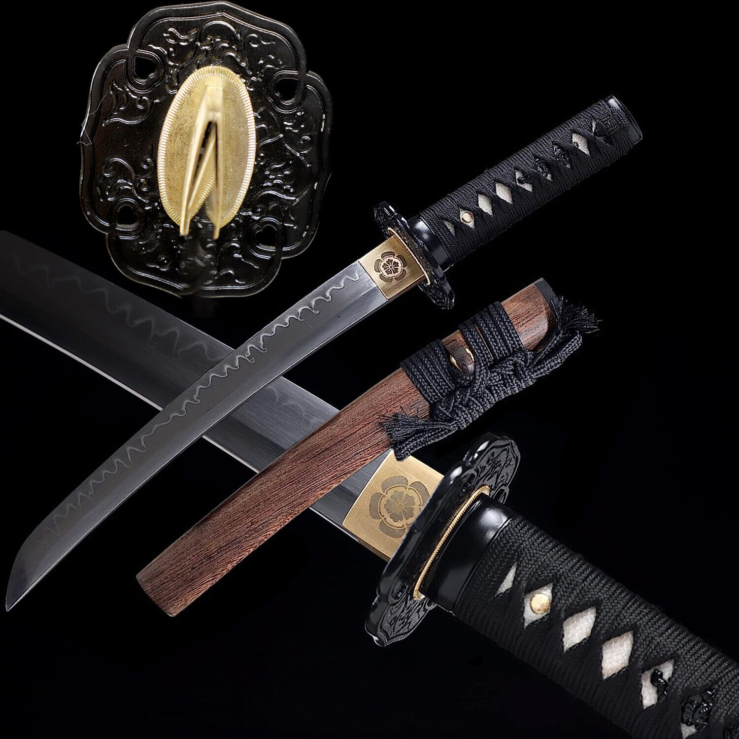 20\'\' Katana Tanto Short Sword Clay Tempered T10 Samurai Sword Full Tang Sharp