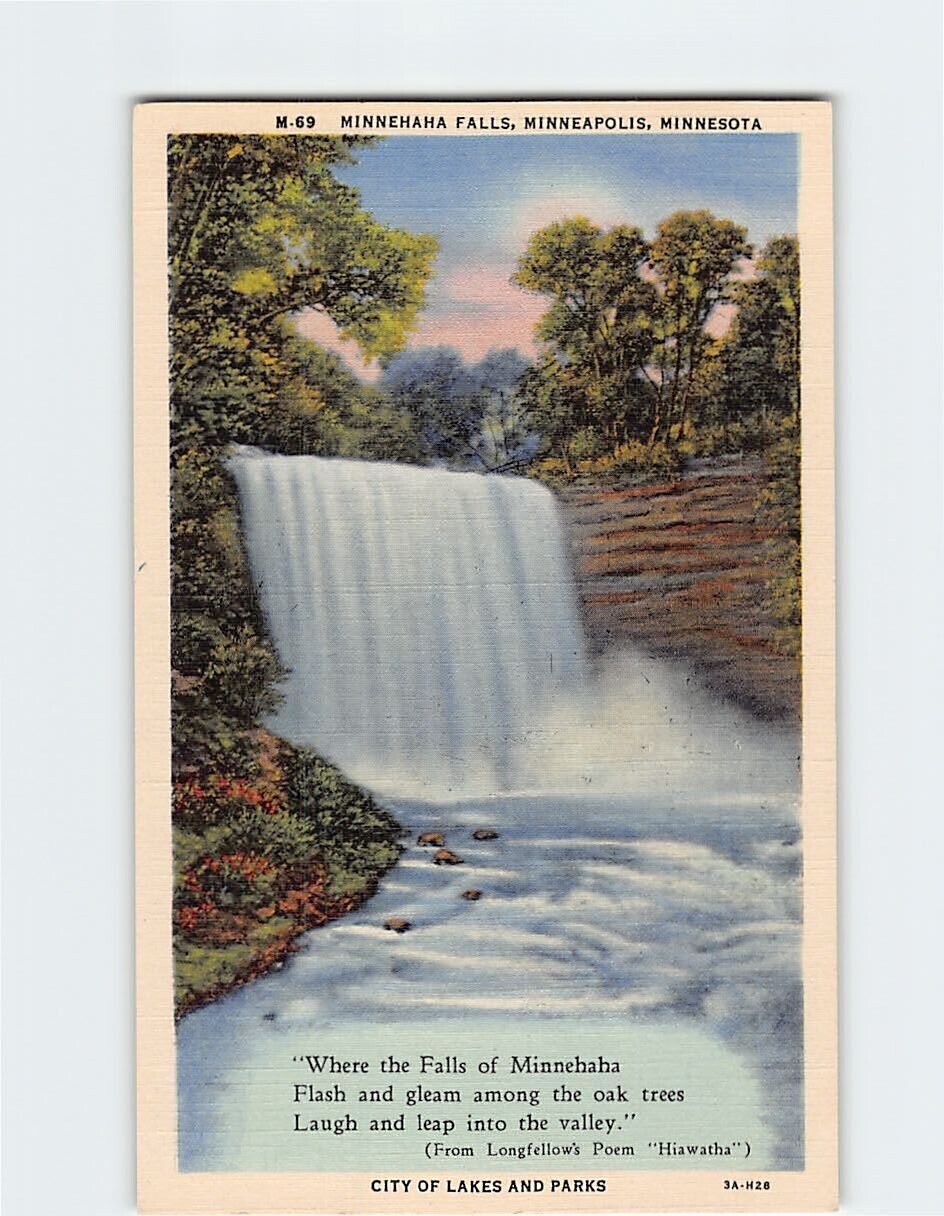 Postcard Minnehaha Falls Minneapolis Minnesota USA