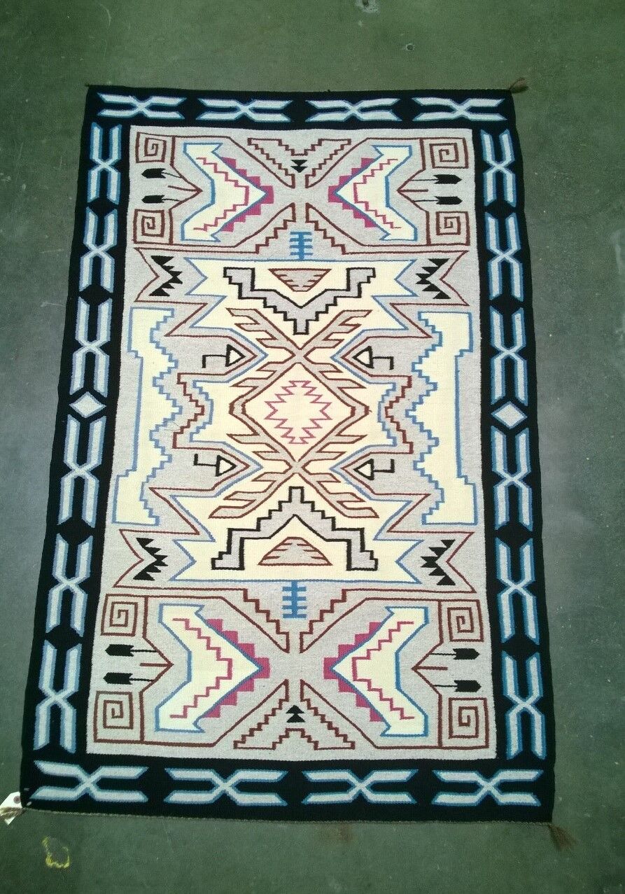 Fine Navajo Indian Weaving Rug - Teec Nos Pos 40 1/2 x 64 inches - by Mary Frank