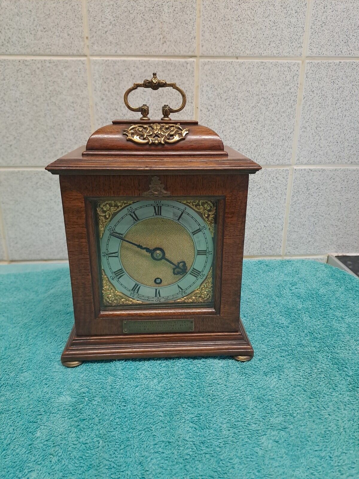 Stunning Charles Frodsham Walnut Bracket Clock With Glass Viewing Windows