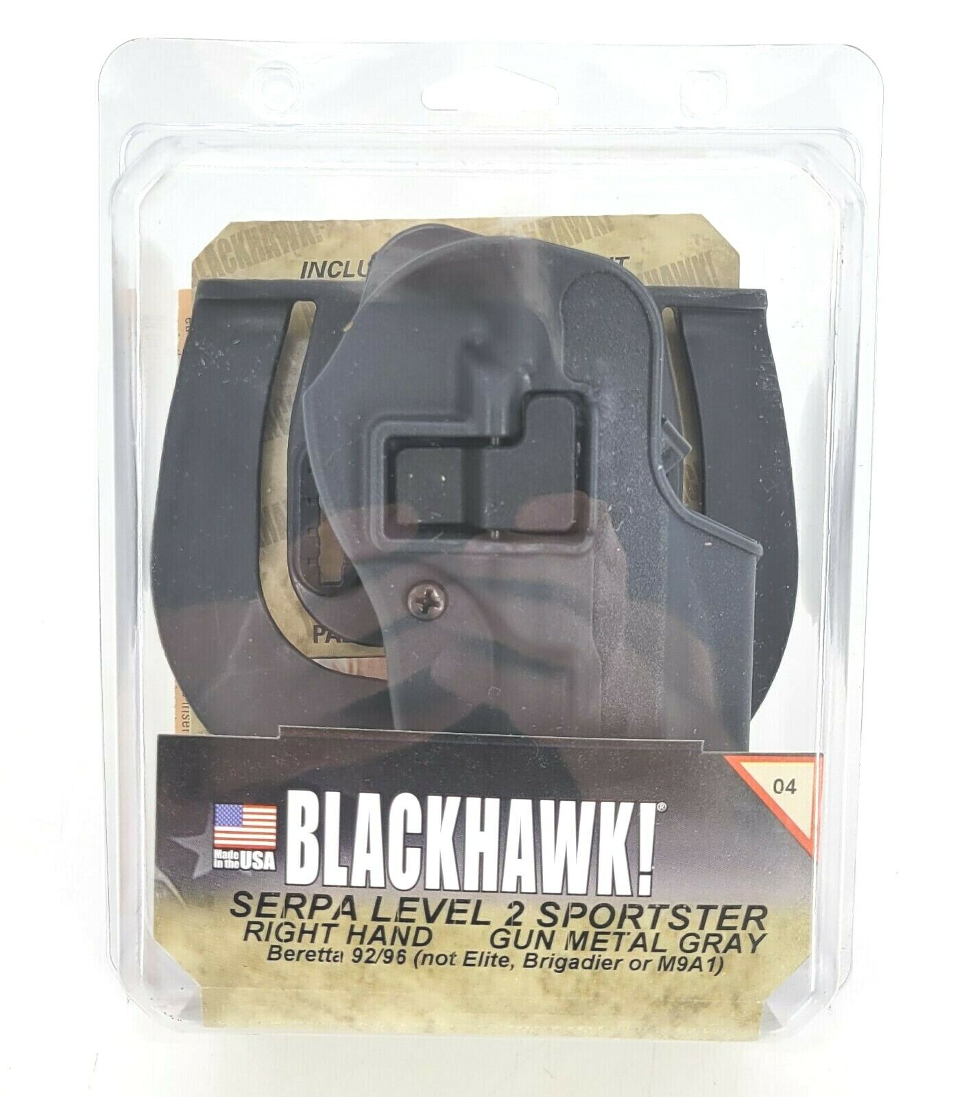 BlackHawk SERPA Level 2 Sportster Holster Gun Metal Gray Beretta 92/96 RH 
