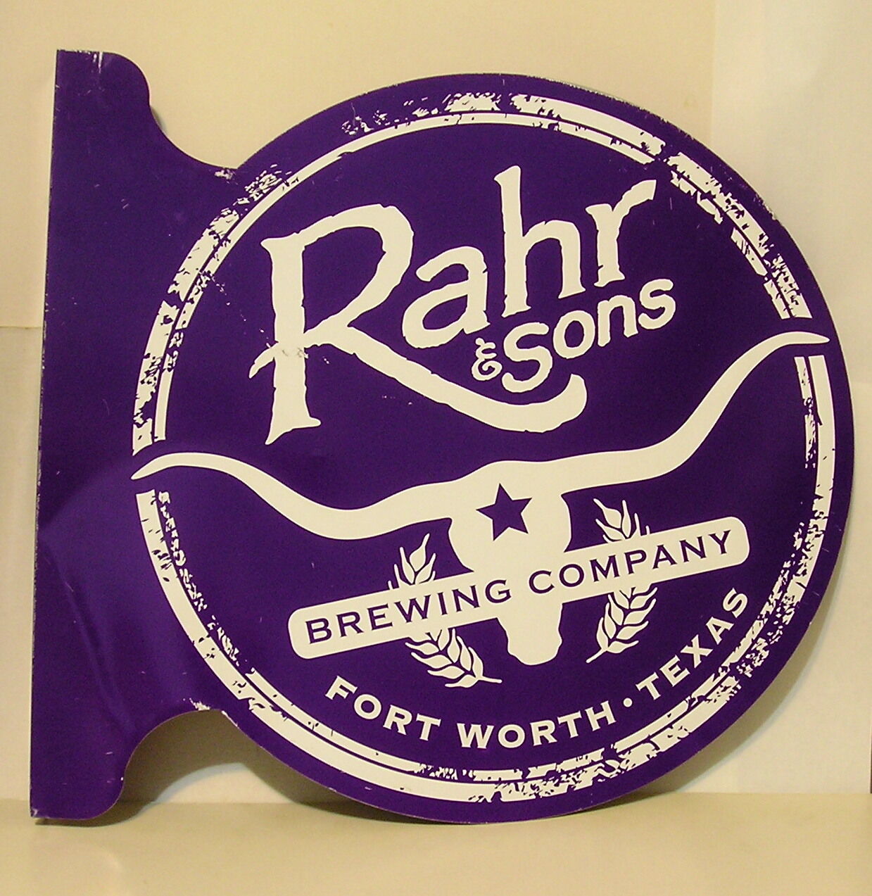 Double Sided Metal Trade Sign Rahr & Sons Brewing Company Fort Worth Texas Beer