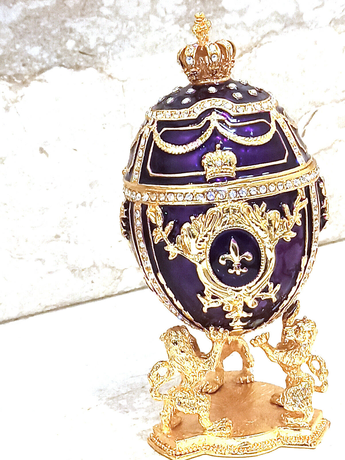 Faberge egg Queens Carriage Fabergé Fabrege Jewelry box set 24K GOLD gift women