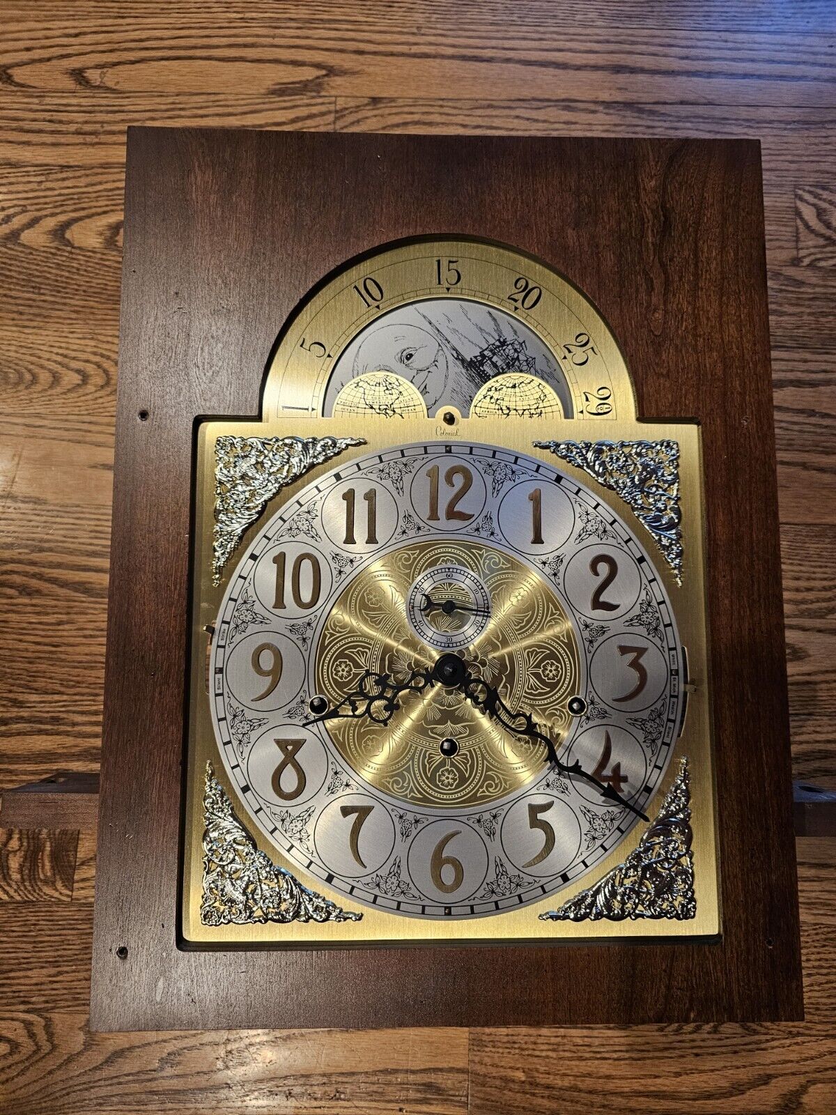 Colonial Triple Chime Grandfather Clock Kieninger 79K 116cm Movement Dial Rare