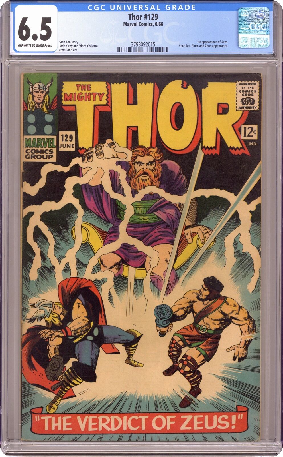 Thor #129 CGC 6.5 1966 3793092015 1st app. Ares in Marvel universe