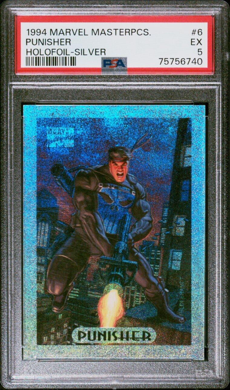 1994 Marvel Masterpieces Silver Holofoil Punisher #6 of 10 PSA  5