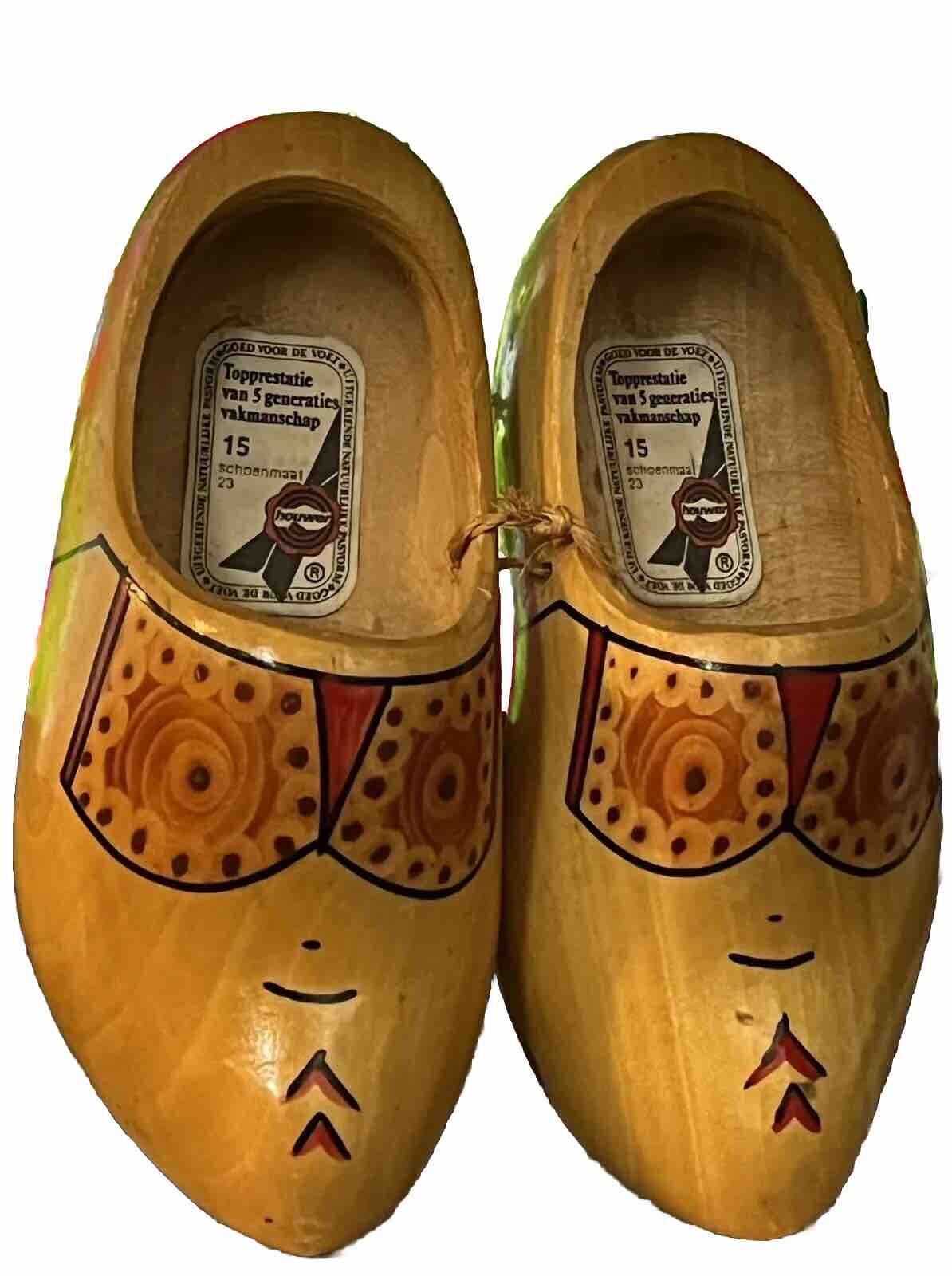 Dutch Wooden Shoes Houwer Girls US Sz6 Authentic Traditional Holland Wood Clogs