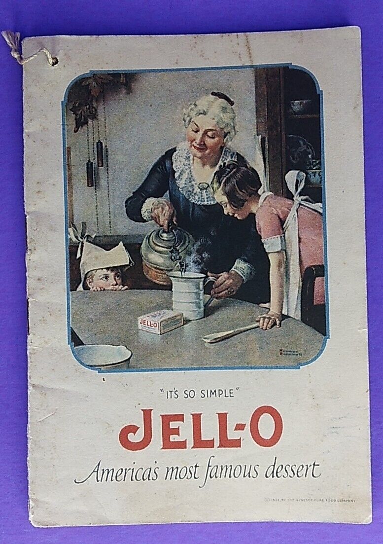 Vintage JELL-O Gelatin Dessert 1922 Recipe Booklet Cookbook Norman Rockwell