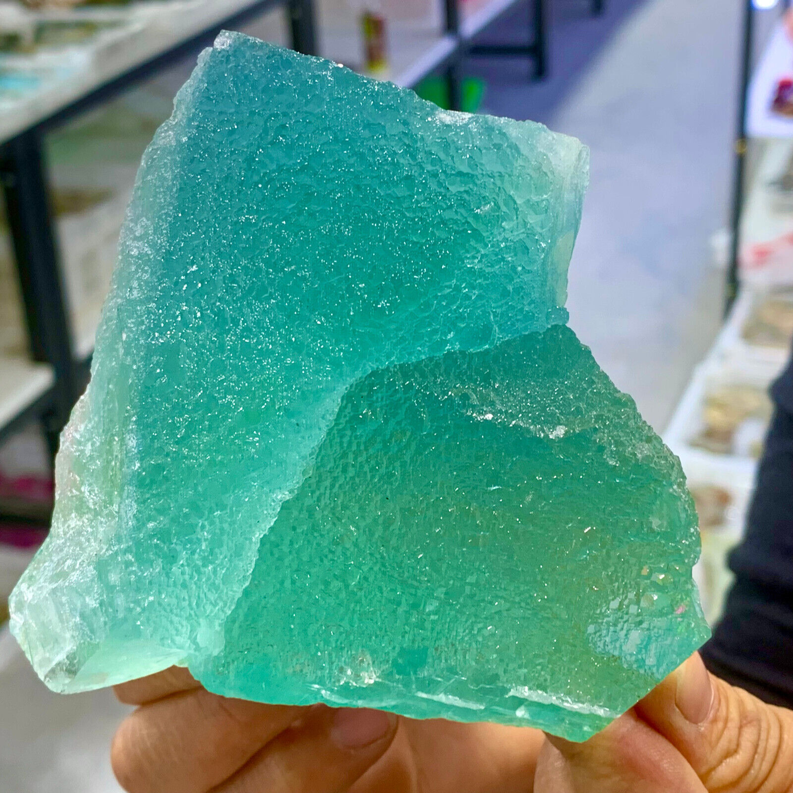 1.66LB Natural Green Fluorite Quartz Crystal Cluster Mineral Specimen