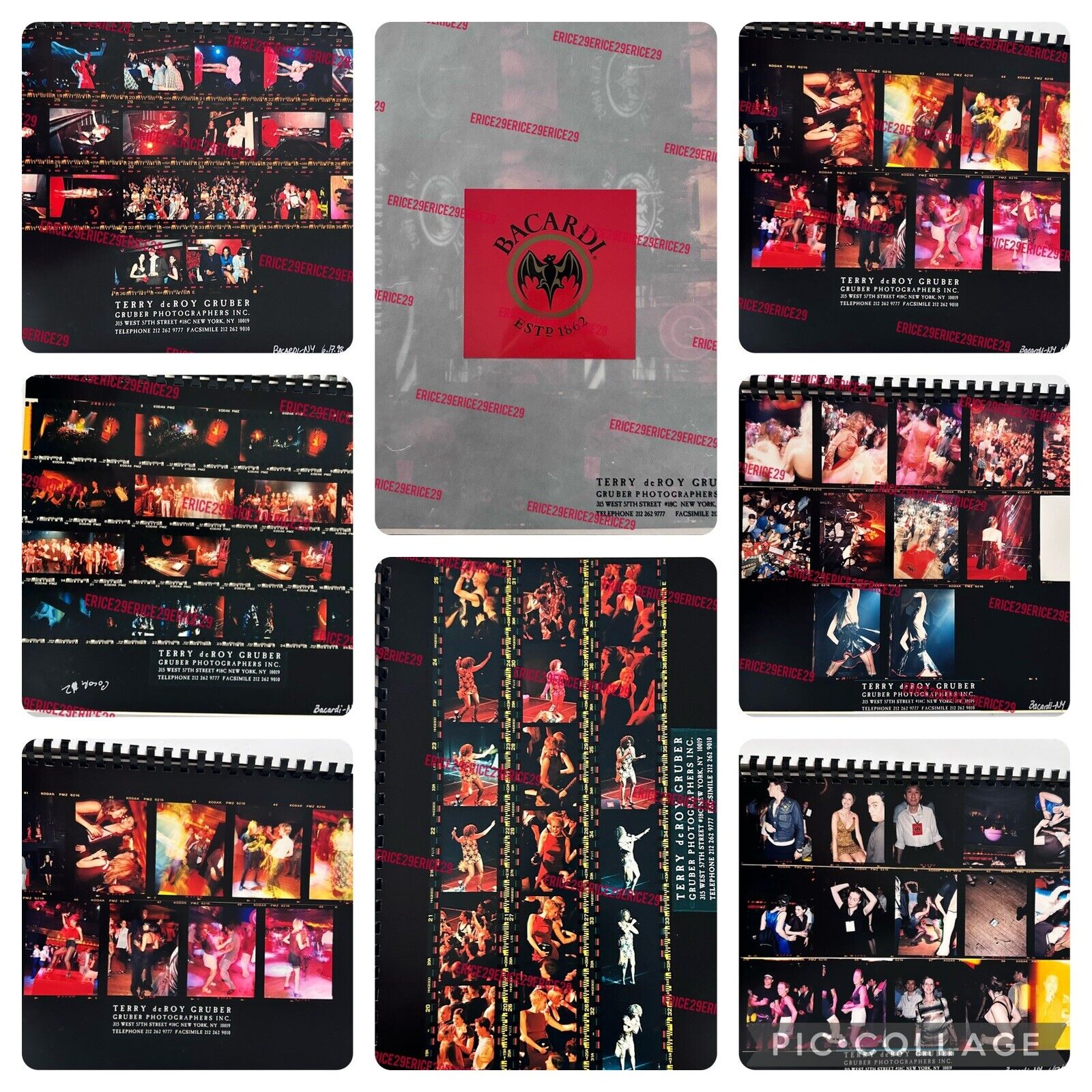 1998 Terry deRoy Gruber Studio 54 NYC Bacardi Campaign 52 Contact Sheets Book