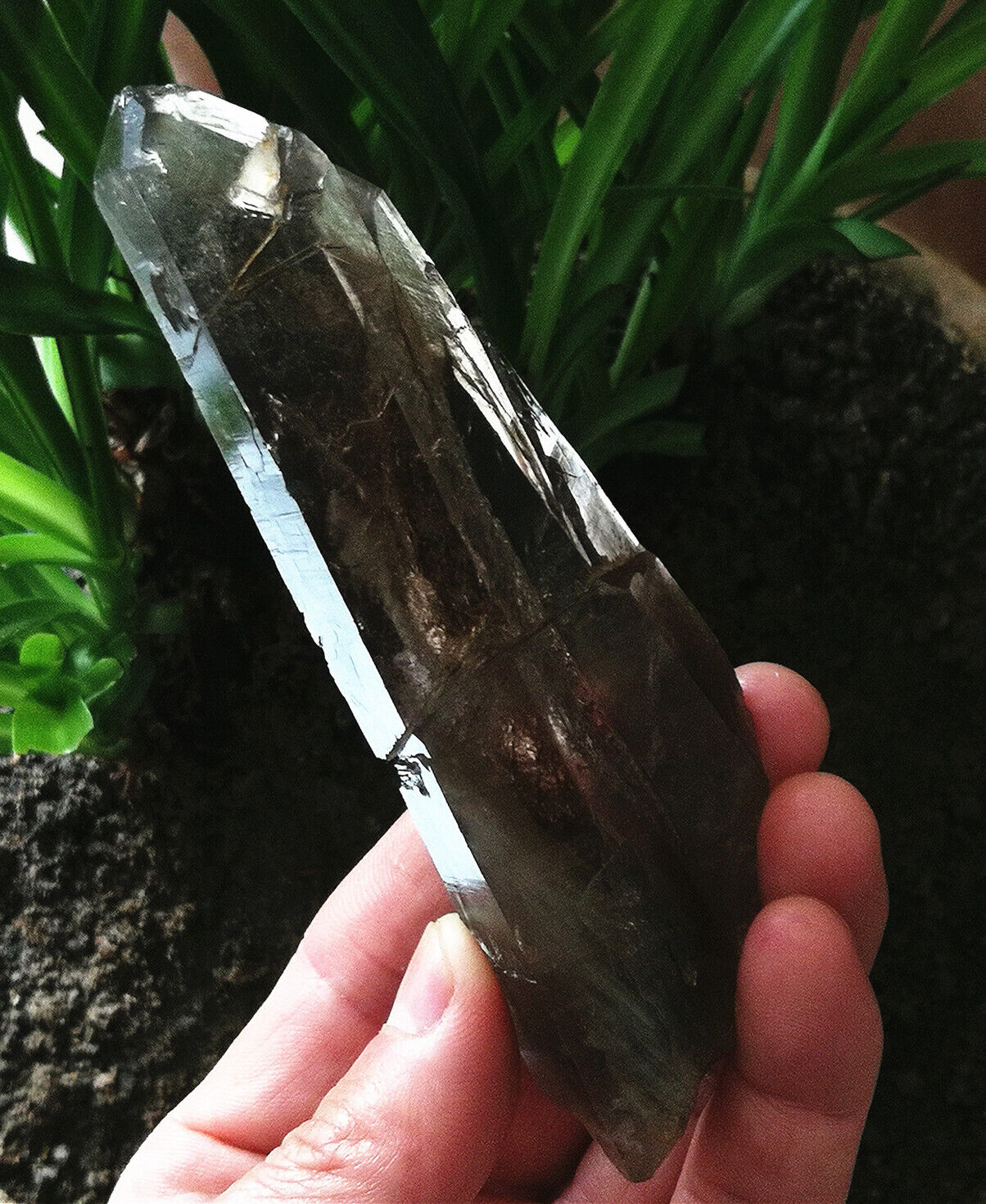 145g 121mm Amazing Ghost Quartz Natural Mystical Cutted Marked By Nature Forces
