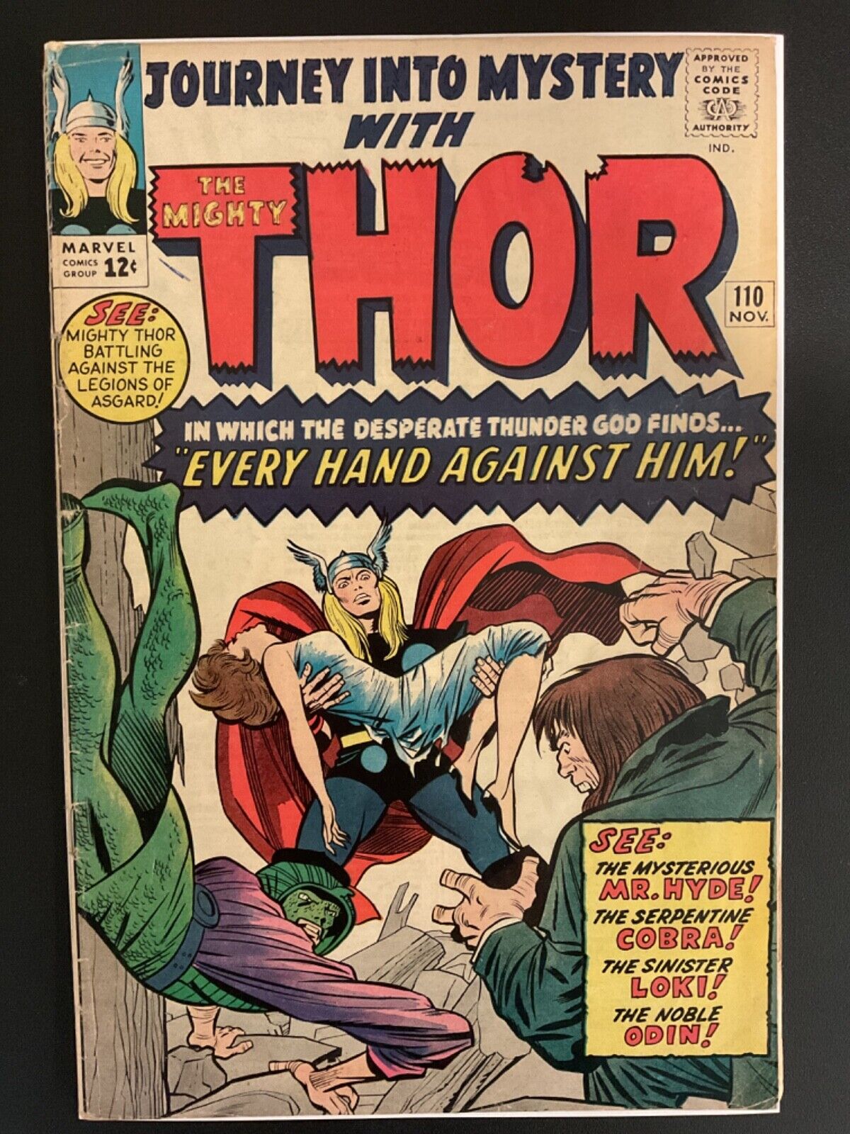 Journey Into Mystery #110 VG+ Thor Loki Odin Kirby Art 1964 Marvel Comics