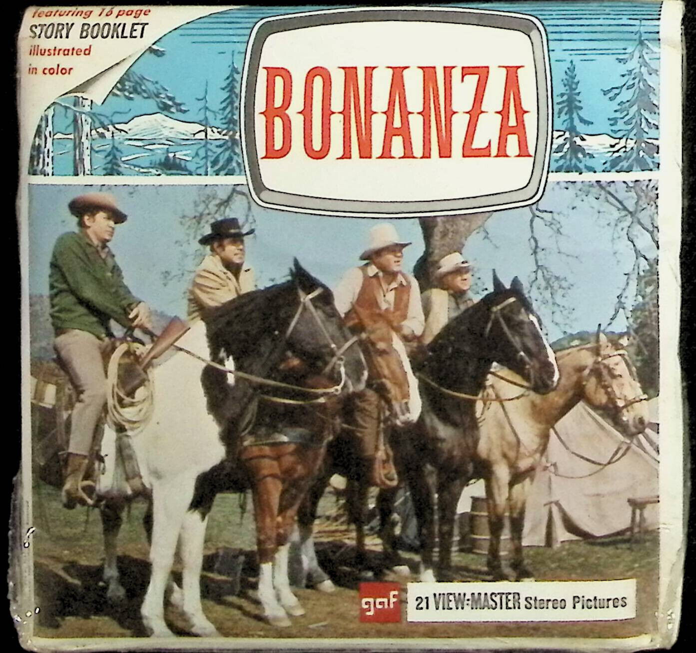 BONANZA 3D View-Master 3 Reel Set  SEALED B471 1964 Michael Landon TV Series