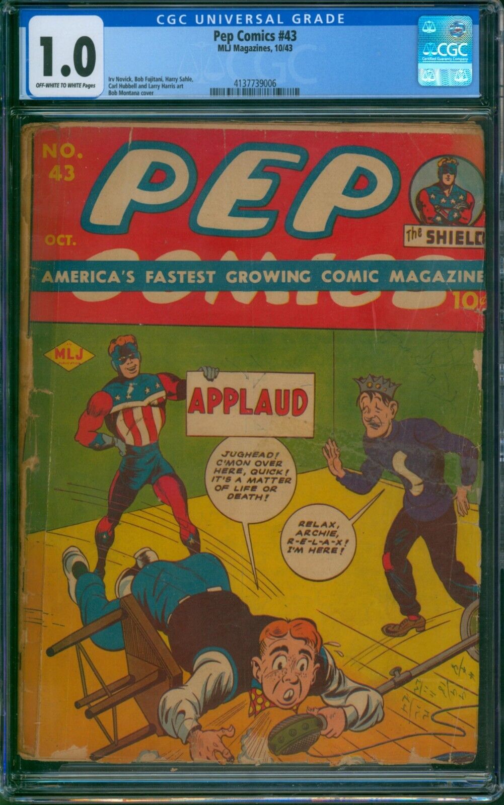 Pep Comics #43 (1943) ⭐ CGC 1.0 ⭐ ONLY 15 IN CENSUS Archie & the Shield Comic