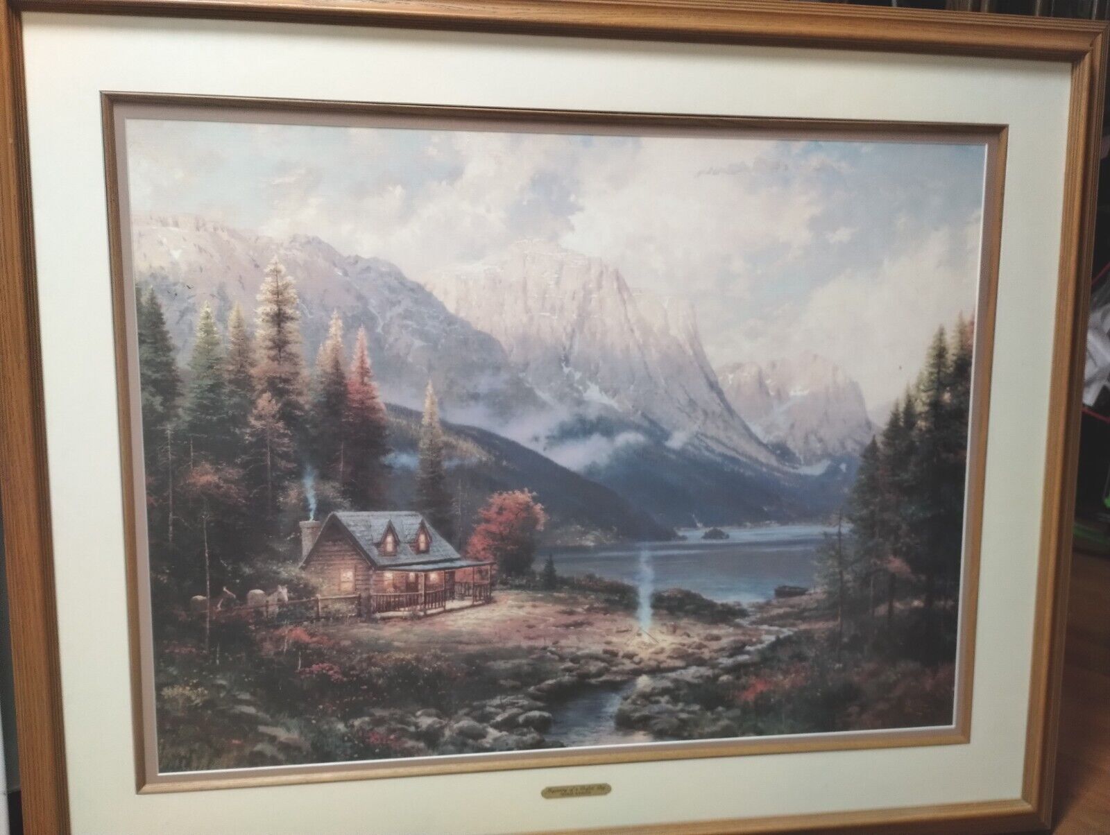 Beginning Of A Perfect Day By Thomas Kinkade-Framed Behind Glass
