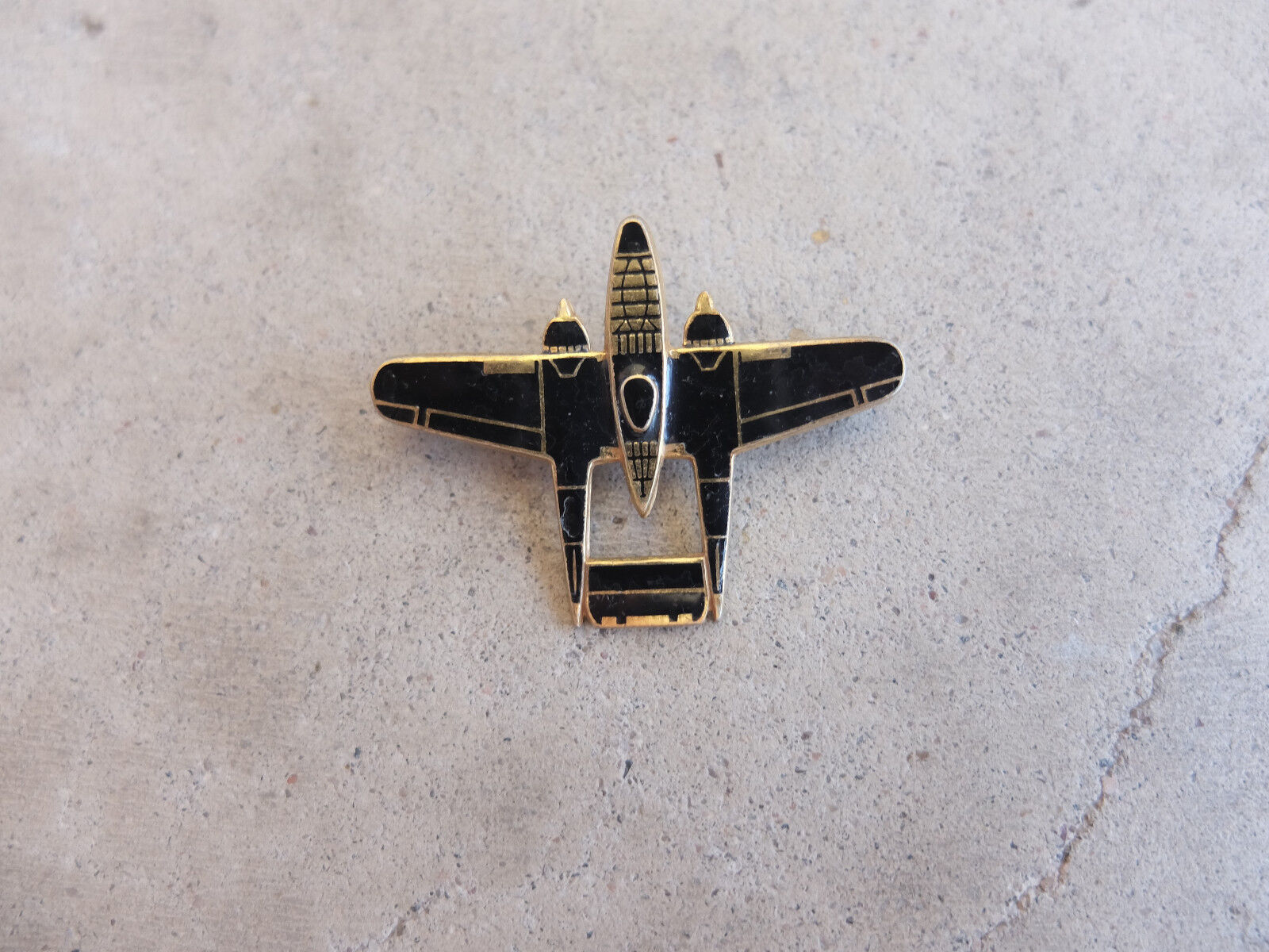 WWII Black Widow p-61 Bomber Plane Pilot or Employee Only Sterling Pin