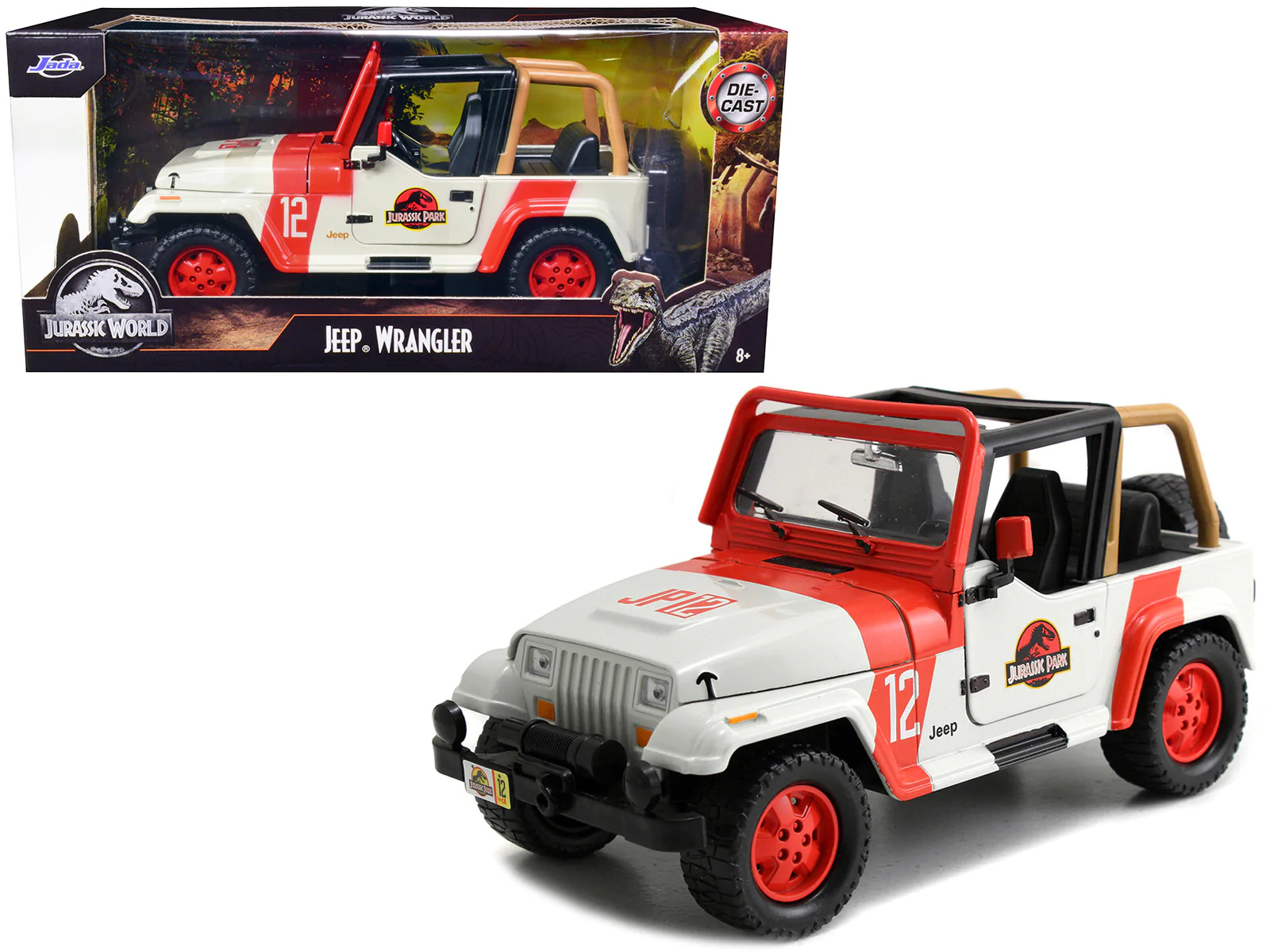 1992 Jeep Wrangler Jurassic World Movie 1/24 Diecast Model Car