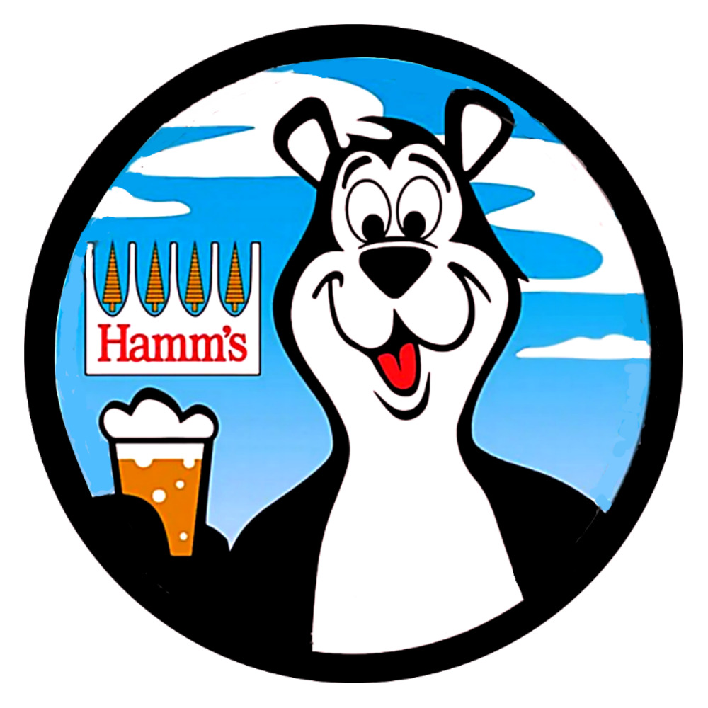 Hamm's Beer Sticker Decal Sign Vintage Replica  Hamm's Bear Drinking Brewski