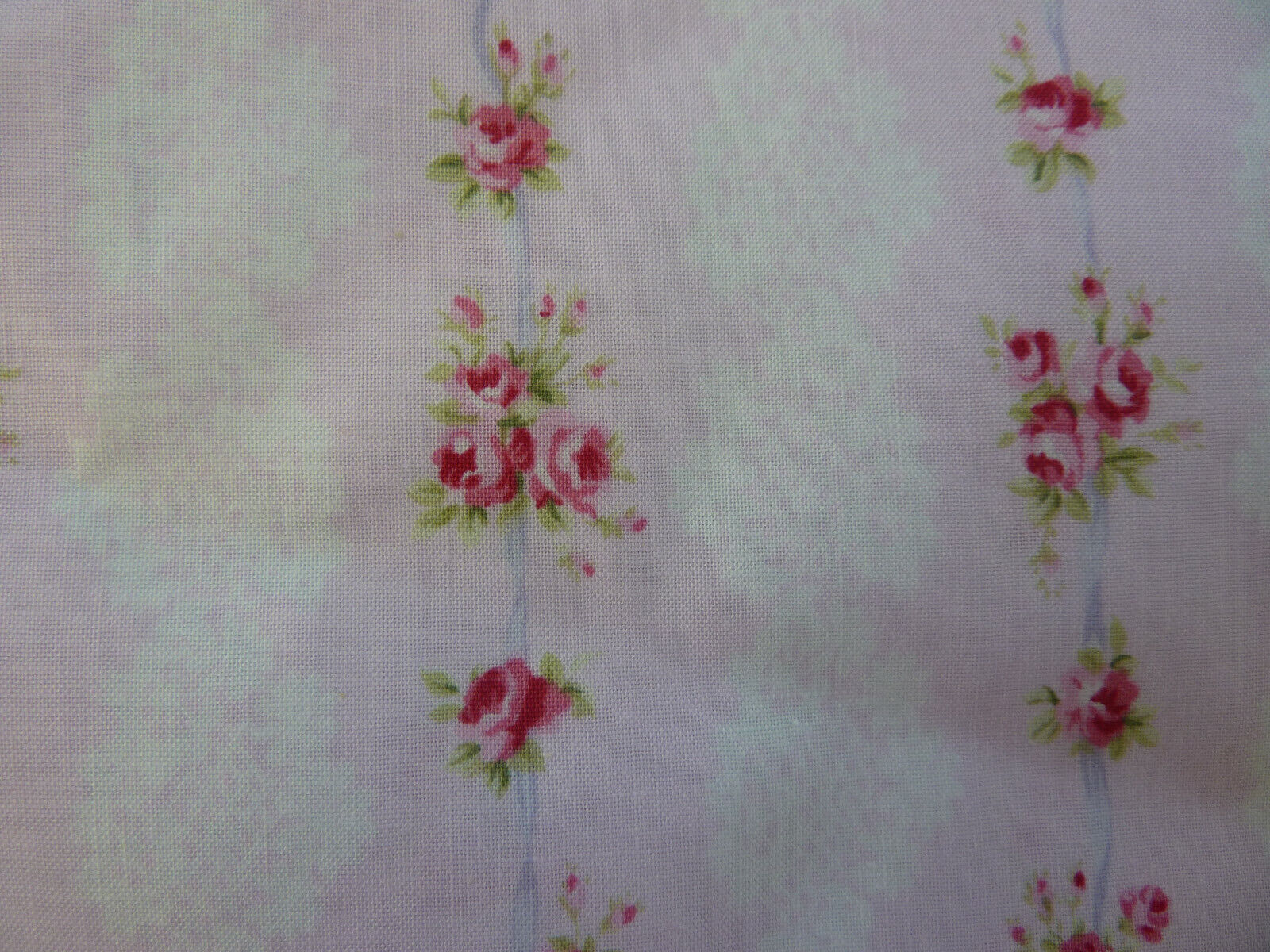 Yuwa Fabric Antique French Inspired Kate Lace Raspberry Roses on Pink Fabric 