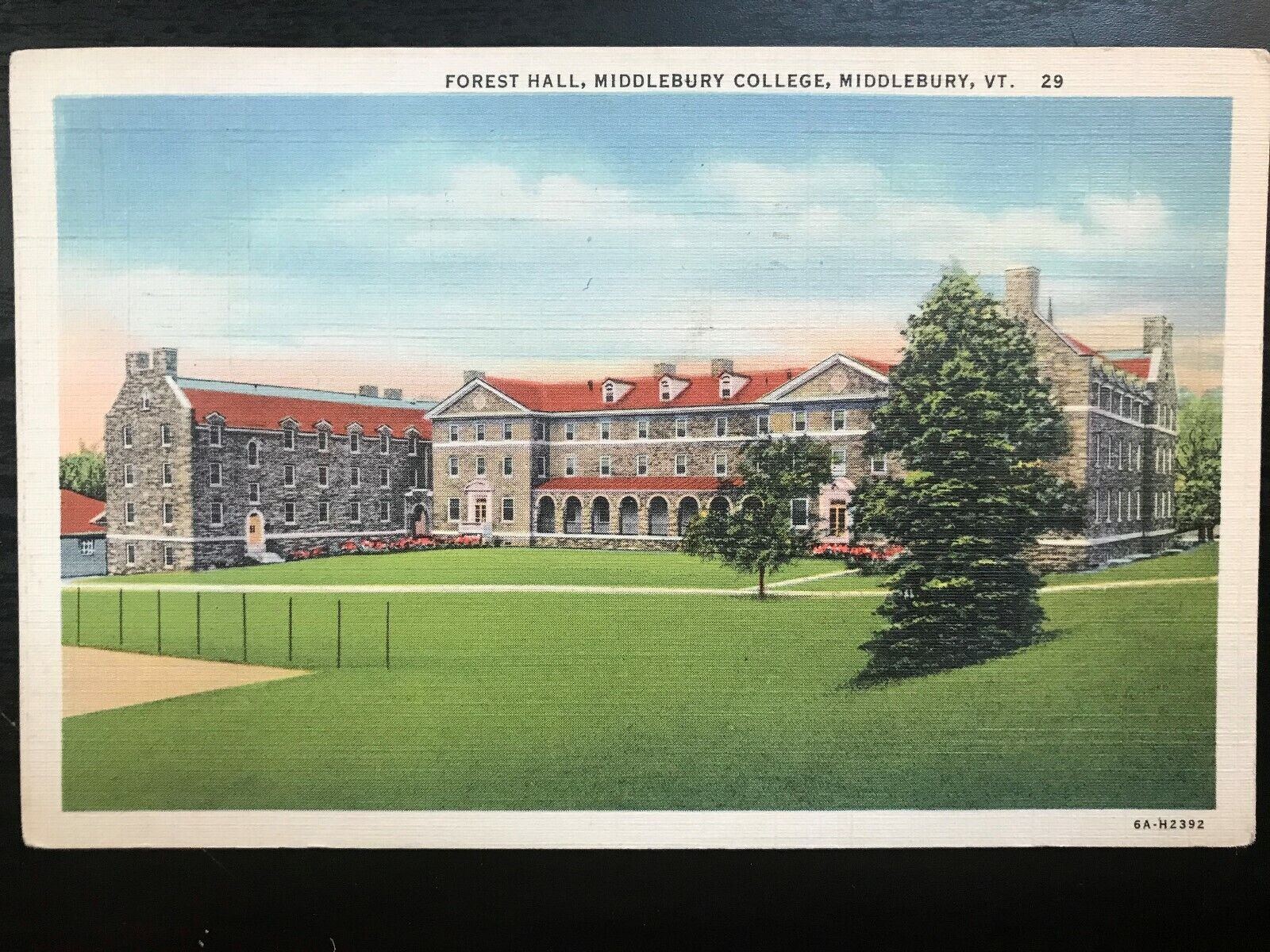 Vintage Postcard 1936 Forest Hall Middlebury College Middlebury Vermont