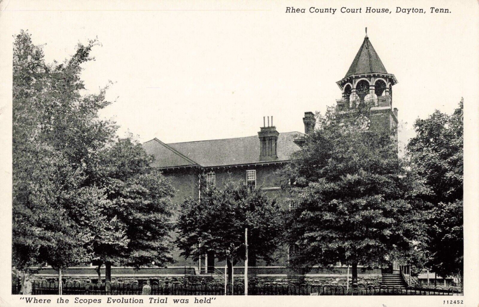 Rhea County Court House Dayton Tennessee TN c1940 Postcard