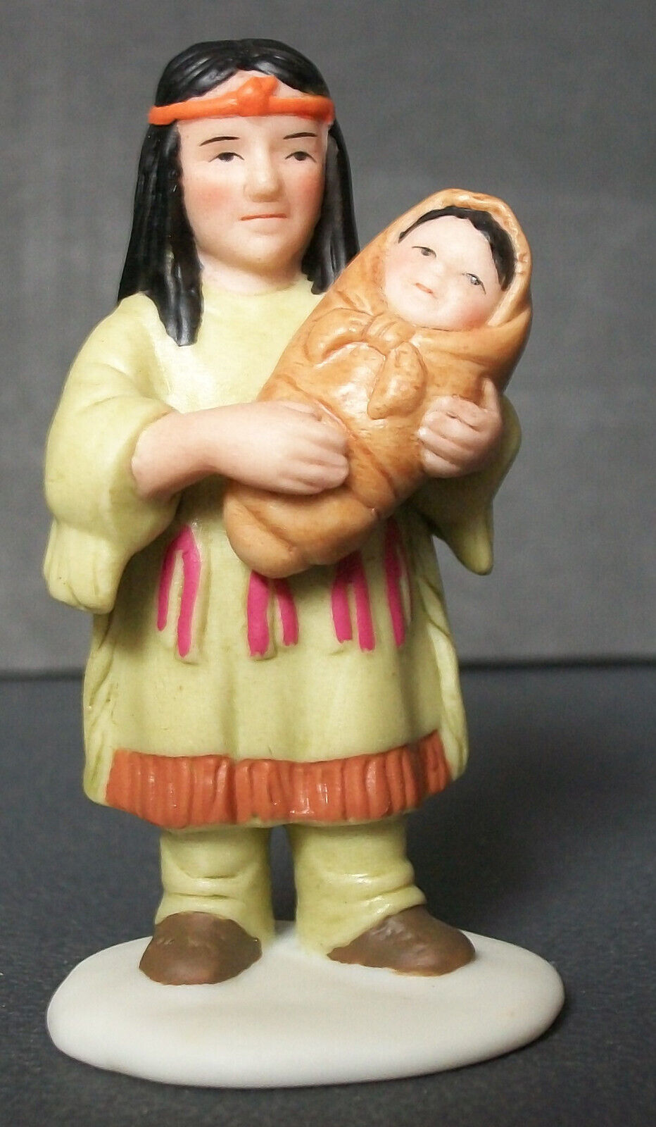 Lefton Native American Series Indian Mini Porcelain Figurine MOTHER w/ Child NOS