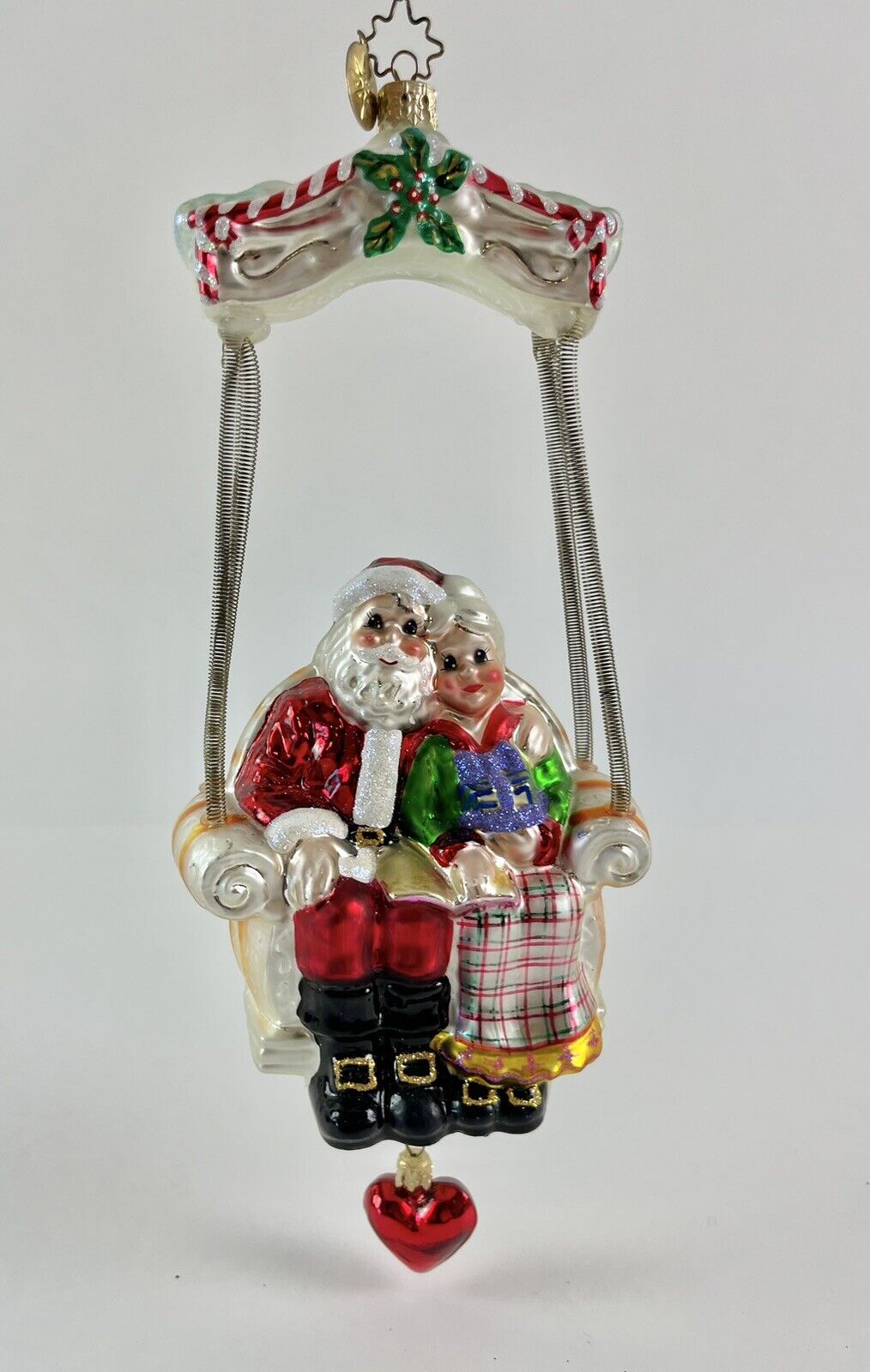 Radko 2002 SWINGING MEMORIES Mr & Mrs Santa Claus Ornament 02-0558-0 Spring Coil