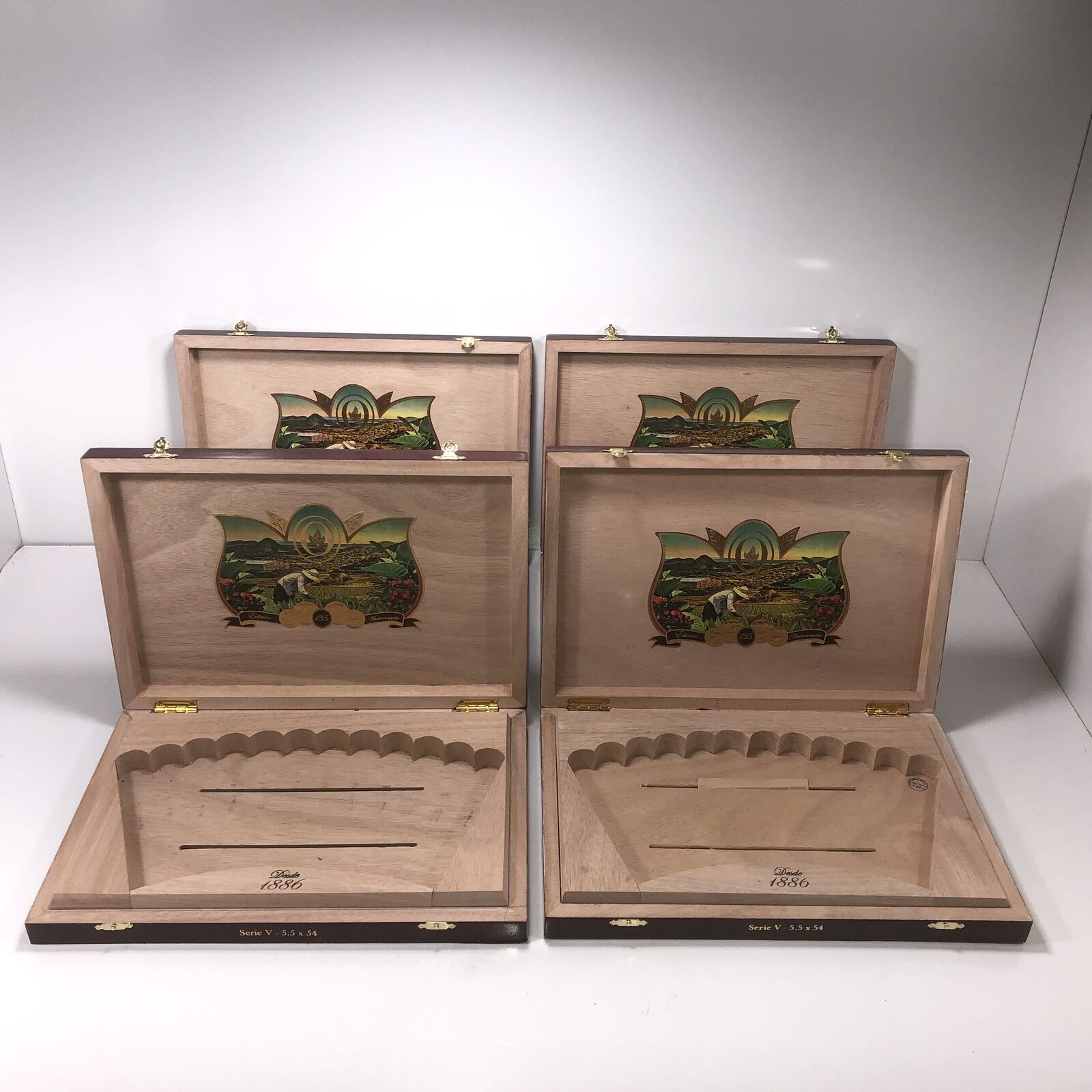 Lot of 4 Oliva 135th Anniversary Empty Wooden Cigar Boxes 13.25x9x1.75 #16