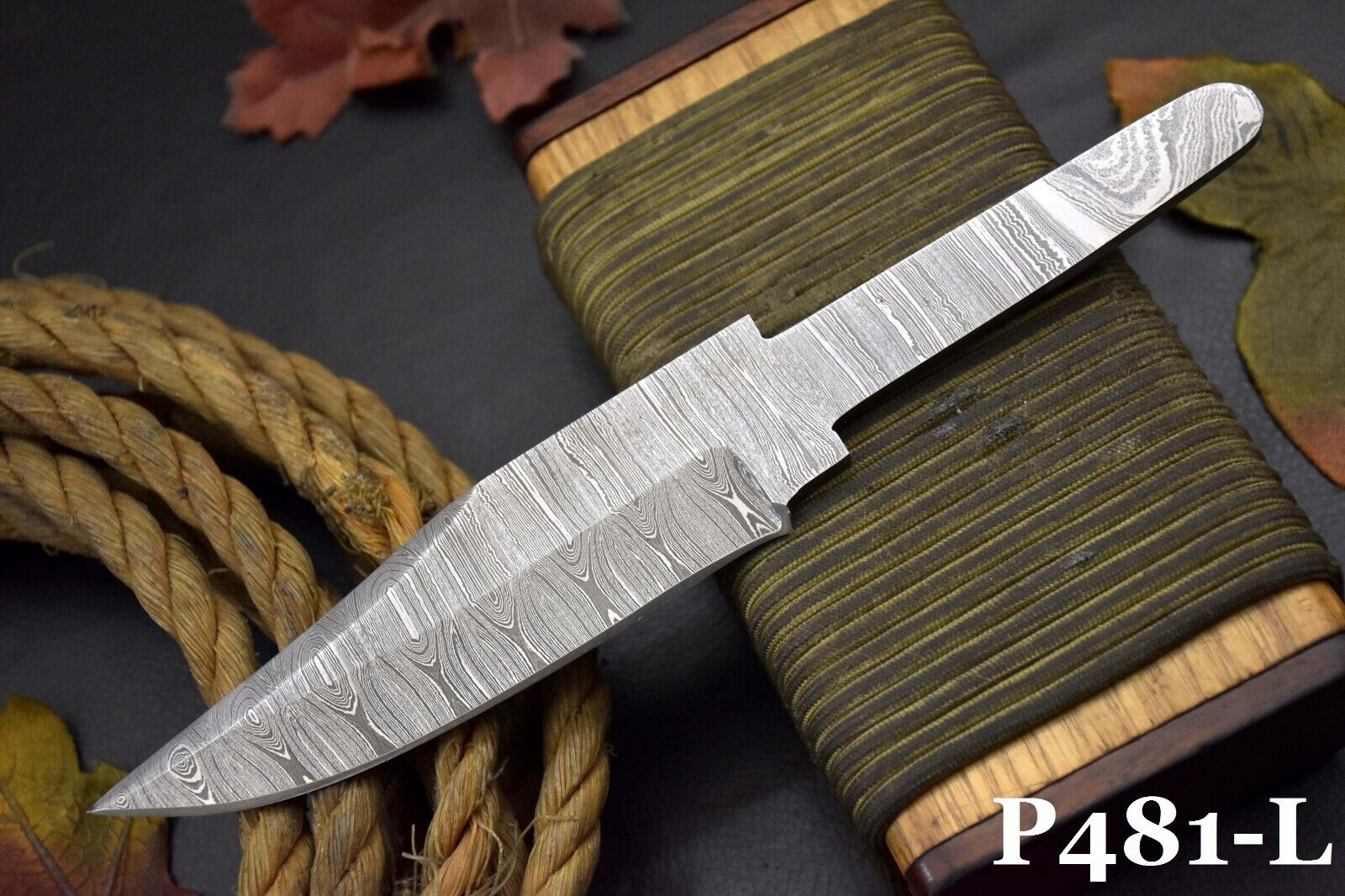 Custom Damascus Steel Blank Blade Hunting Knife Handmade,8.7\
