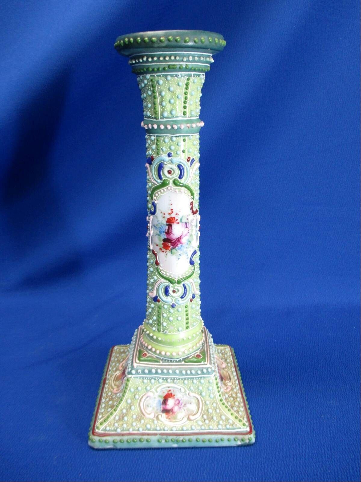 HAND-PAINTED NIPPON ROSES & MORIAGE 9.75 CANDLESTICK