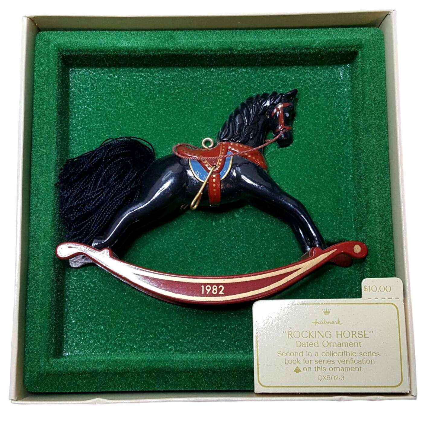 Hallmark Keepsake Rocking Horse Ornament 1982 2nd Series in Box QX502-3 Vintage