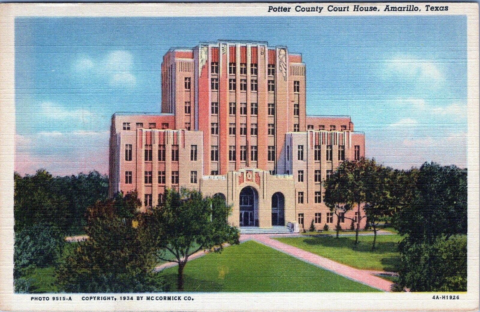 Potter County Court House Amarillo Texas Postcard 4A-H1926 Unposted