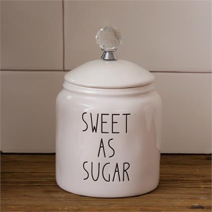 Sweet As Sugar White with Black Text Canister
