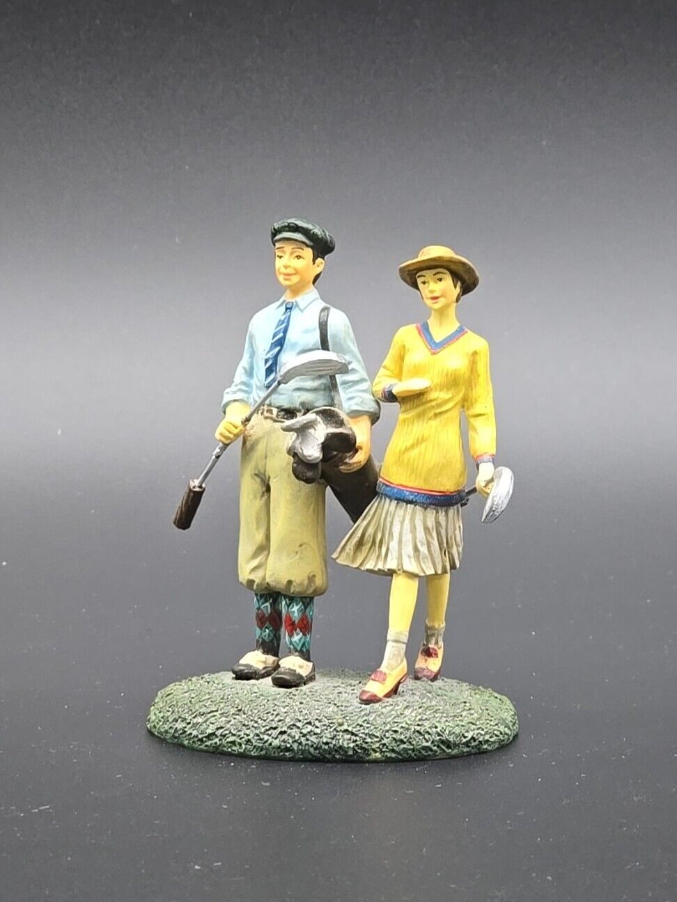 Highland Ridge Golfer Couple Figurine #PA 1700 Russ Berrie And Company