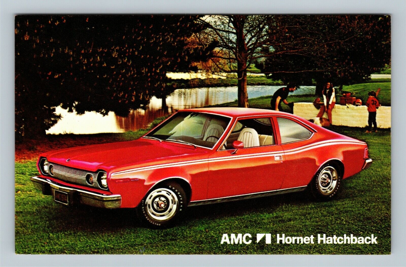 Automobile-AMC Hornet Hatchback, 2-Door Red, Vintage Postcard