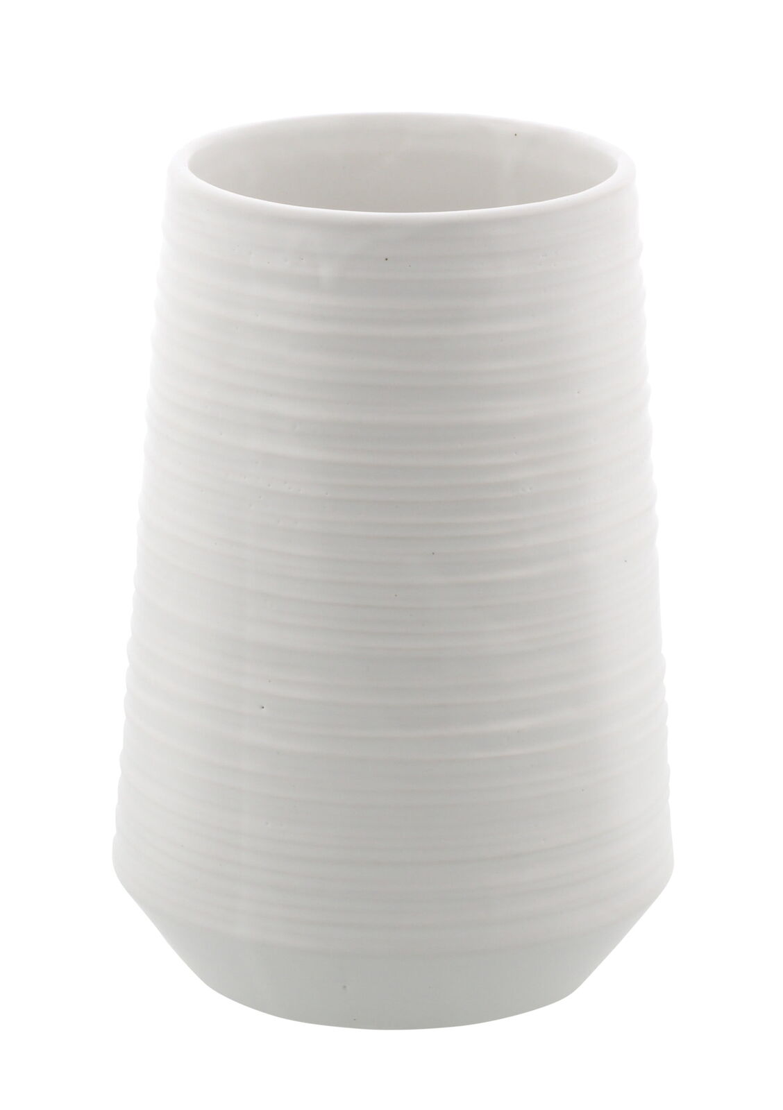 Ribbed White Porcelain Vase