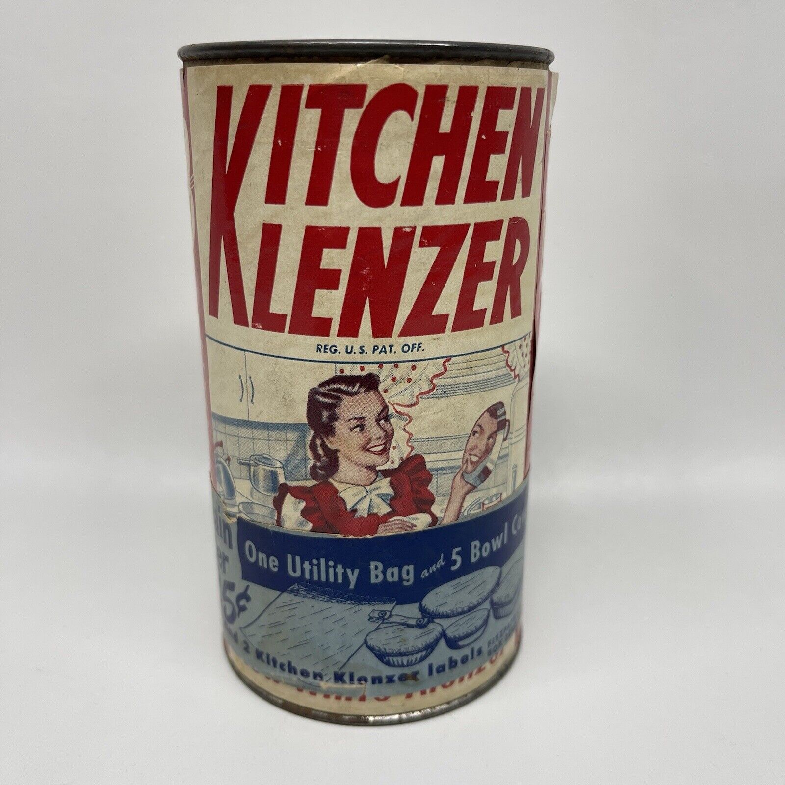 Vtg Kitchen Klenzer Can Household Advertising Paper Label Coupon Unopened PROP