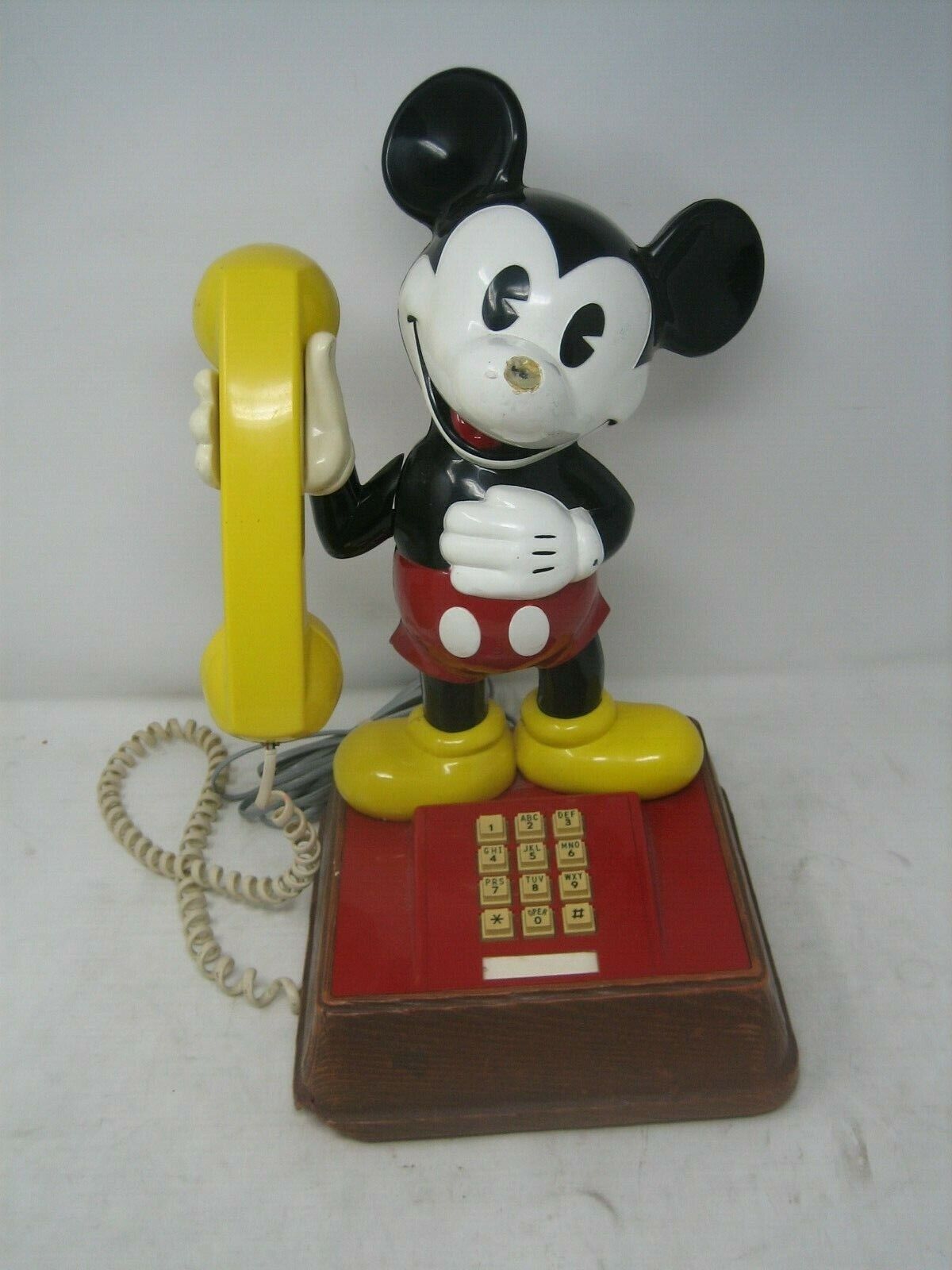 vintage 1976 mickey mouse touch tone telephone vtg disney 15 inch tall vtg phone